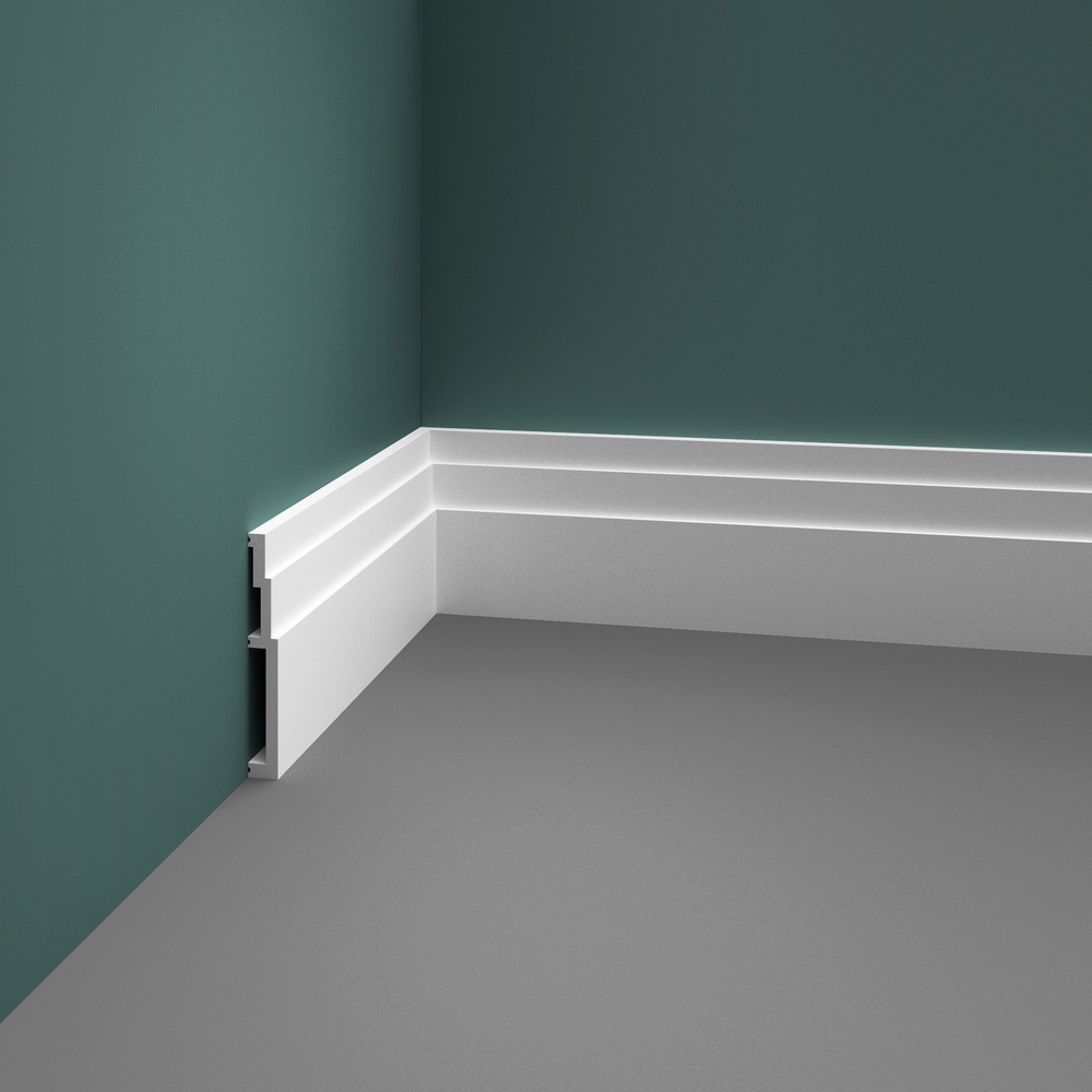 Плинтус напольный Экополимер P100.13 полимер 2000x13x100 мм цвет белый ...