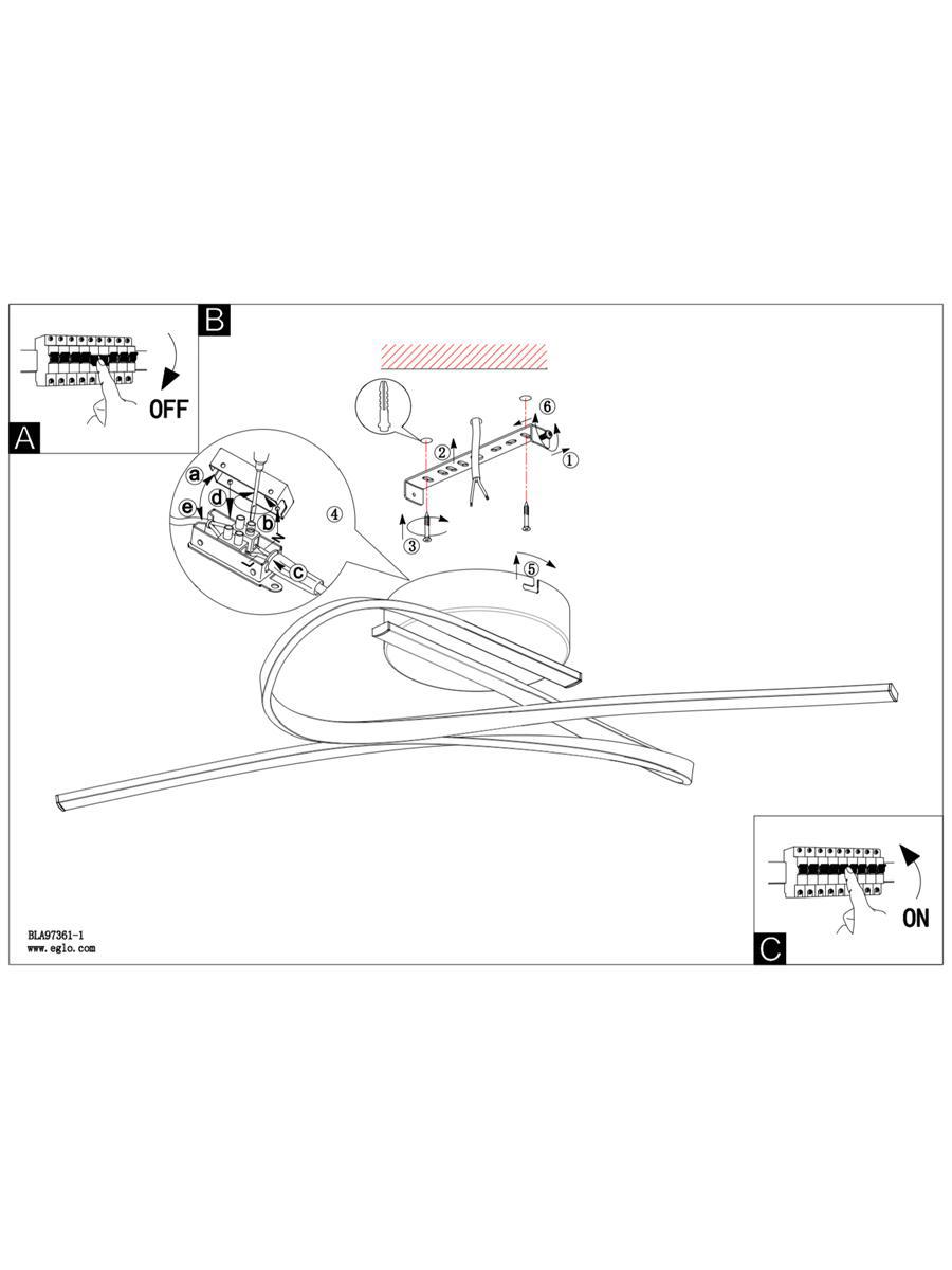 Изображение товара Потолочный светильник Eglo Palozza 97361 с 2 светодиодами теплый белый