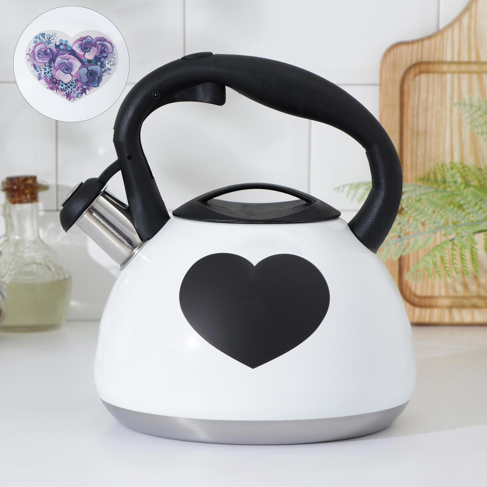 Изображение товара Чайник для плиты Доляна 5406061 3 л нержавеющая сталь цвет белый