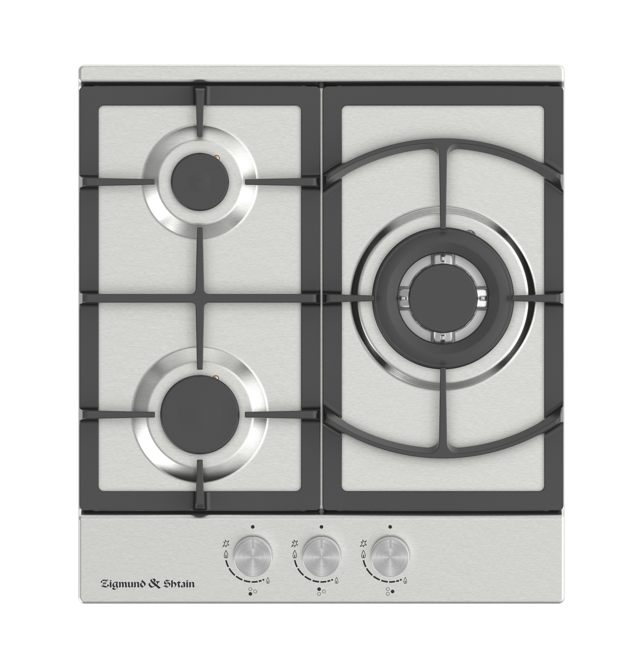 Изображение товара Газовая варочная панель Zigmund & Shtain G 14.4 S 3 конфорки серебристая встроенная