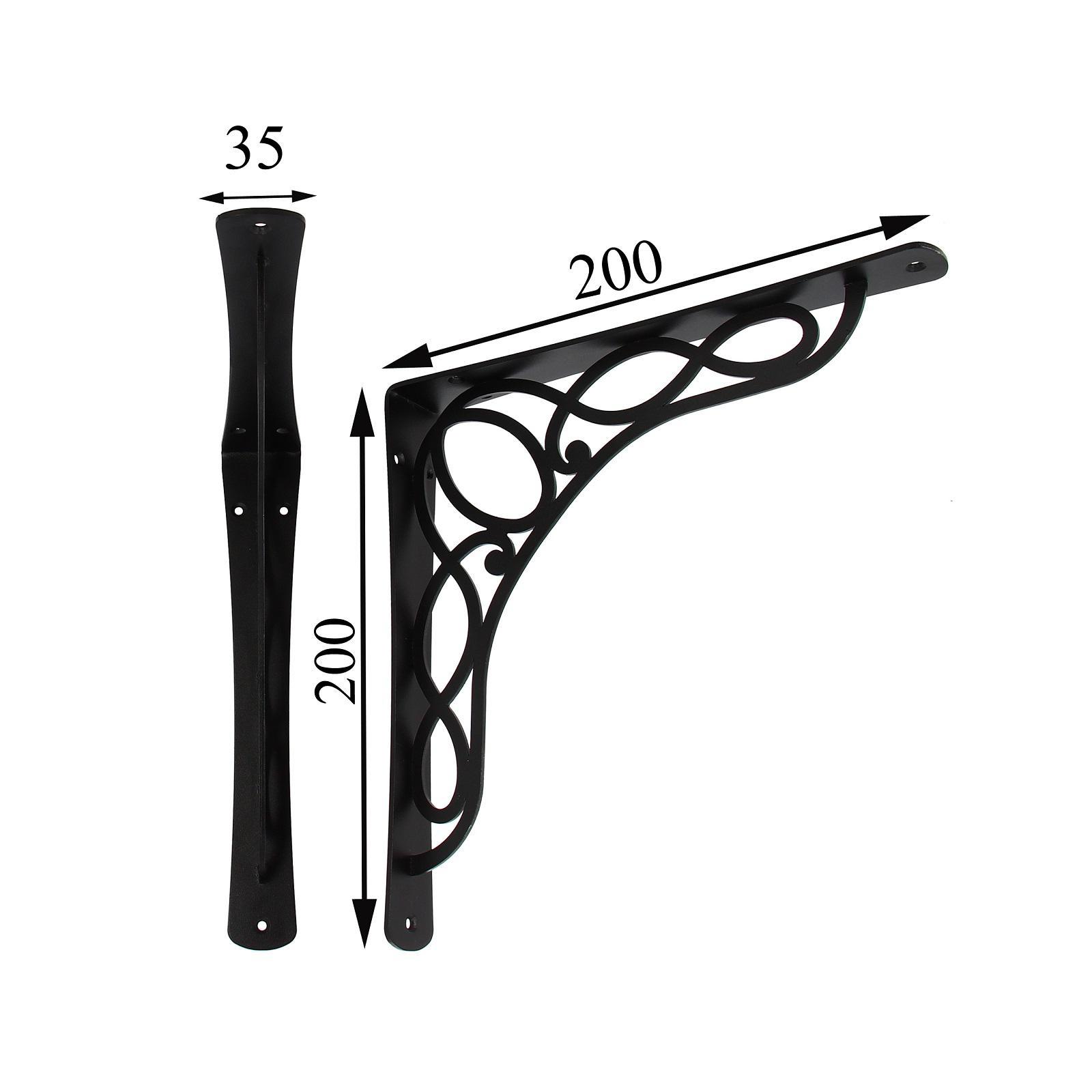 Изображение товара Кронштейн Таврос 200 20х20 см нагрузка до 40 кг белый