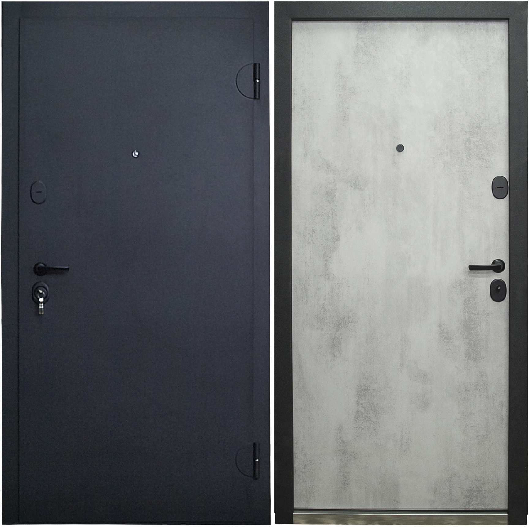 Изображение товара Дверь входная металлическая Акустика 870 мм правая цвет черный бетон