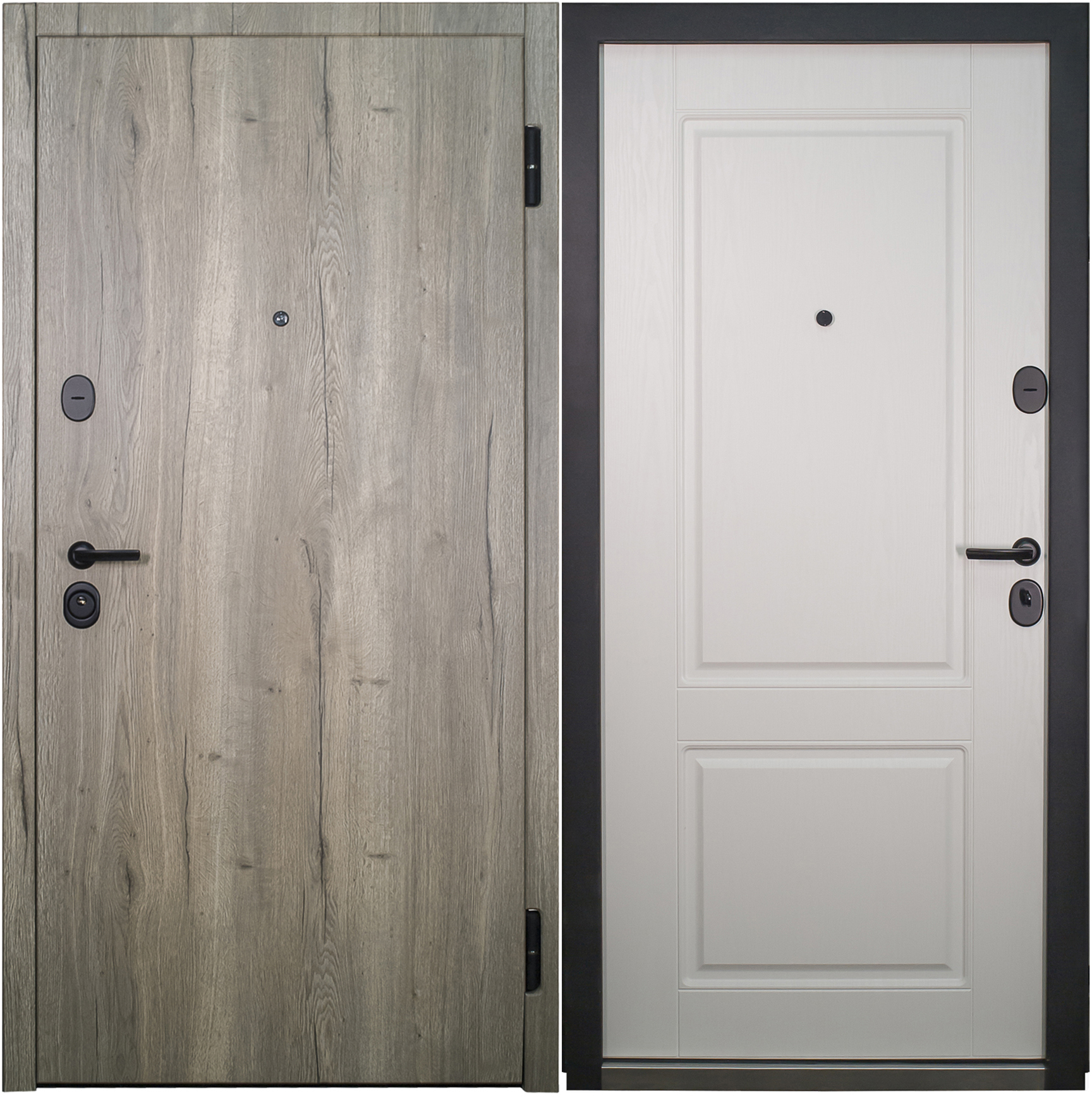 Изображение товара Дверь входная металлическая Акустика 970 мм правая цвет дерево белый