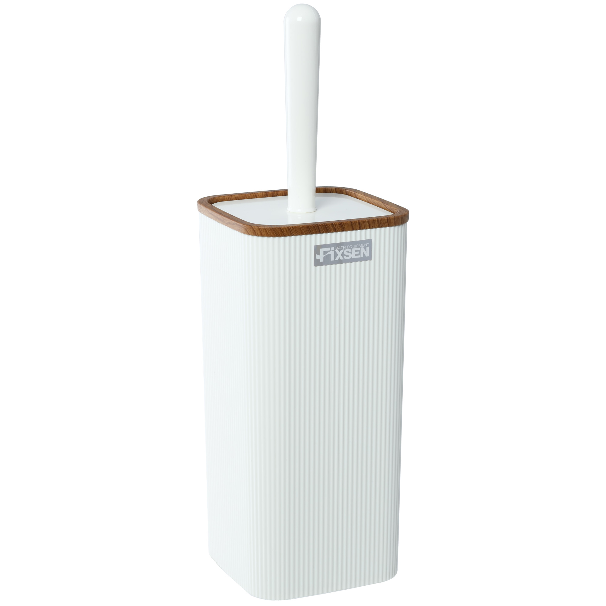 Изображение товара Ершик напольный Fixsen White Wood пластиковый белый для унитаза