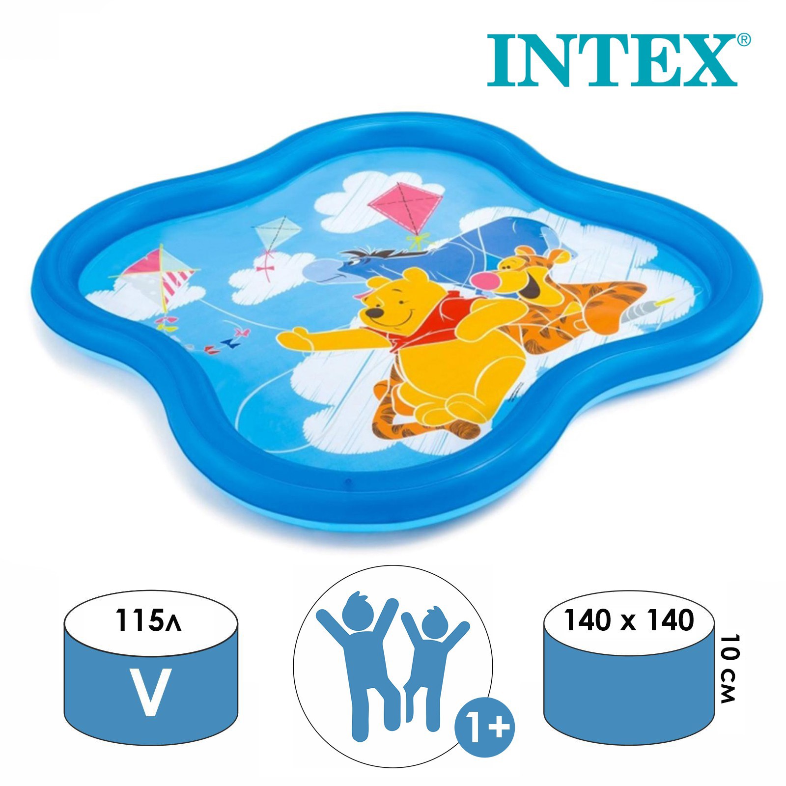 Изображение товара Бассейн надувной Intex 58433NP Винни Пух 140x140x10 см