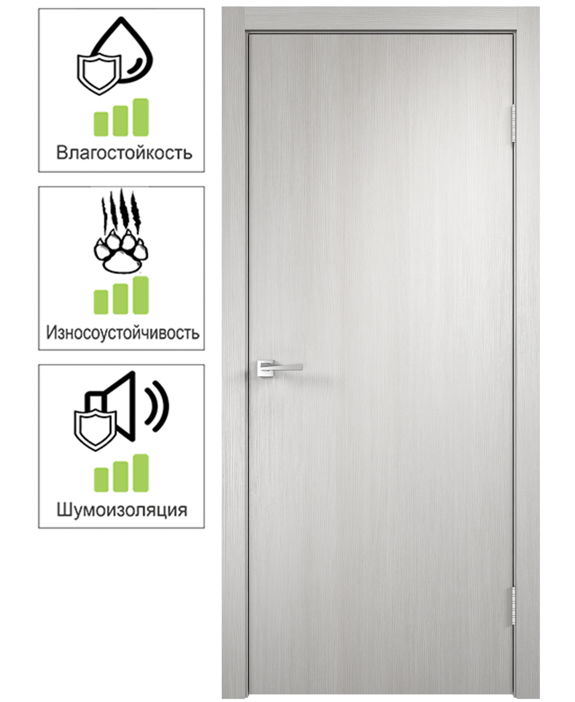 Изображение товара Дверной блок глухой ПВХ Smart М8 правый 742x2038 мм цвет дуб белый (с фурнитурой)