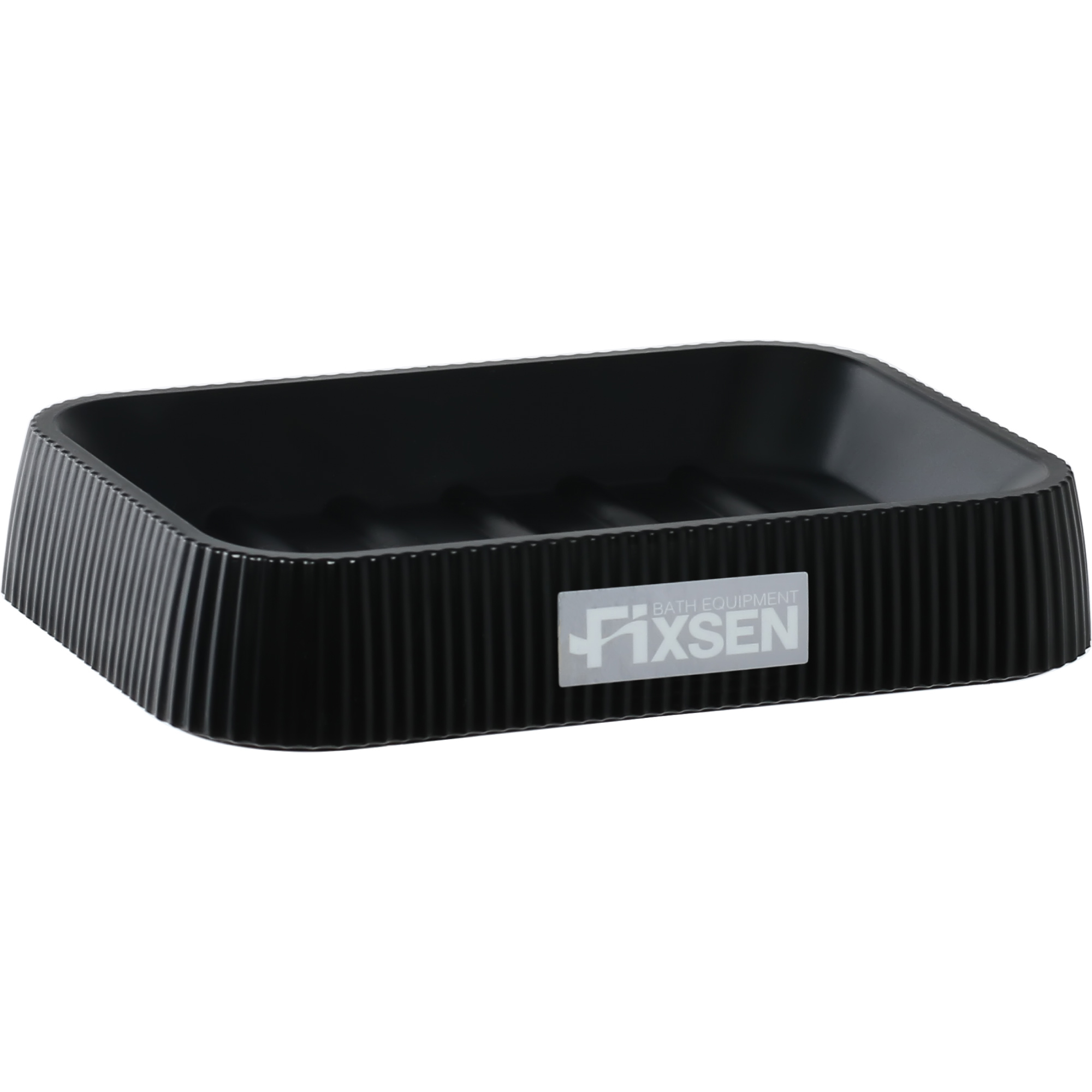 Изображение товара Мыльница Fixsen Black Wood черная пластиковая прямоугольная глянцевая