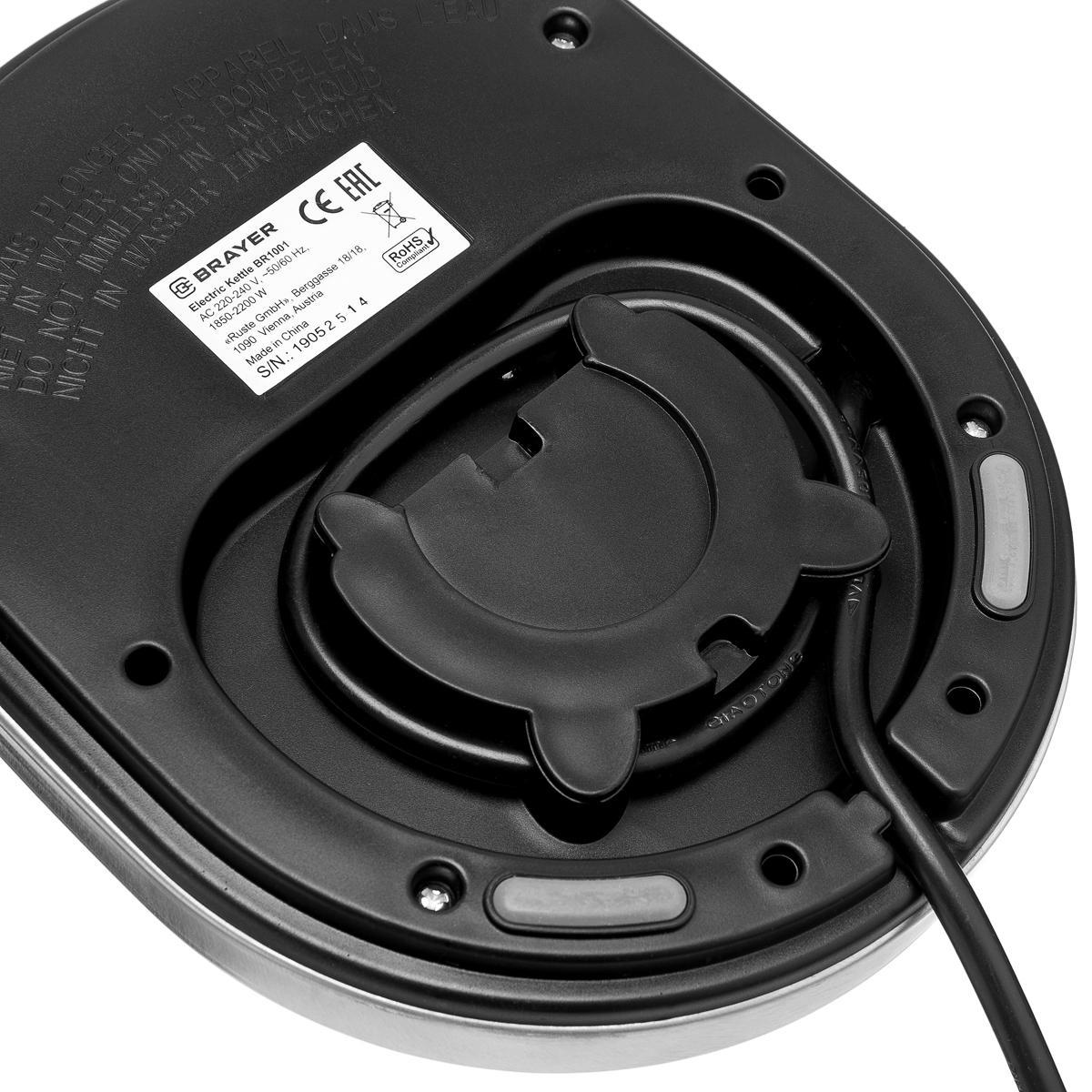 Изображение товара Электрический чайник BRAYER BR1001 1.7л со смеющейся температурой и безопасной эксплуатацией