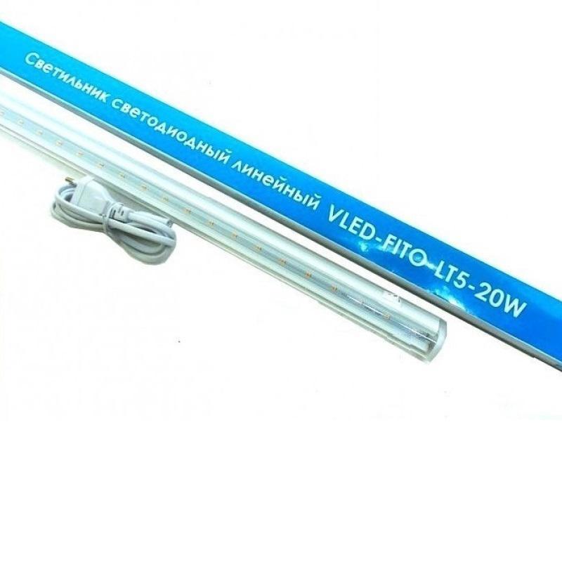 Изображение товара Фитосветильник светодиодный VKL ELECTRIC VLED-FITO-LT5- 24W линейный 1162 мм 24 Вт красно-синего спектра для комнатных растений и рассады