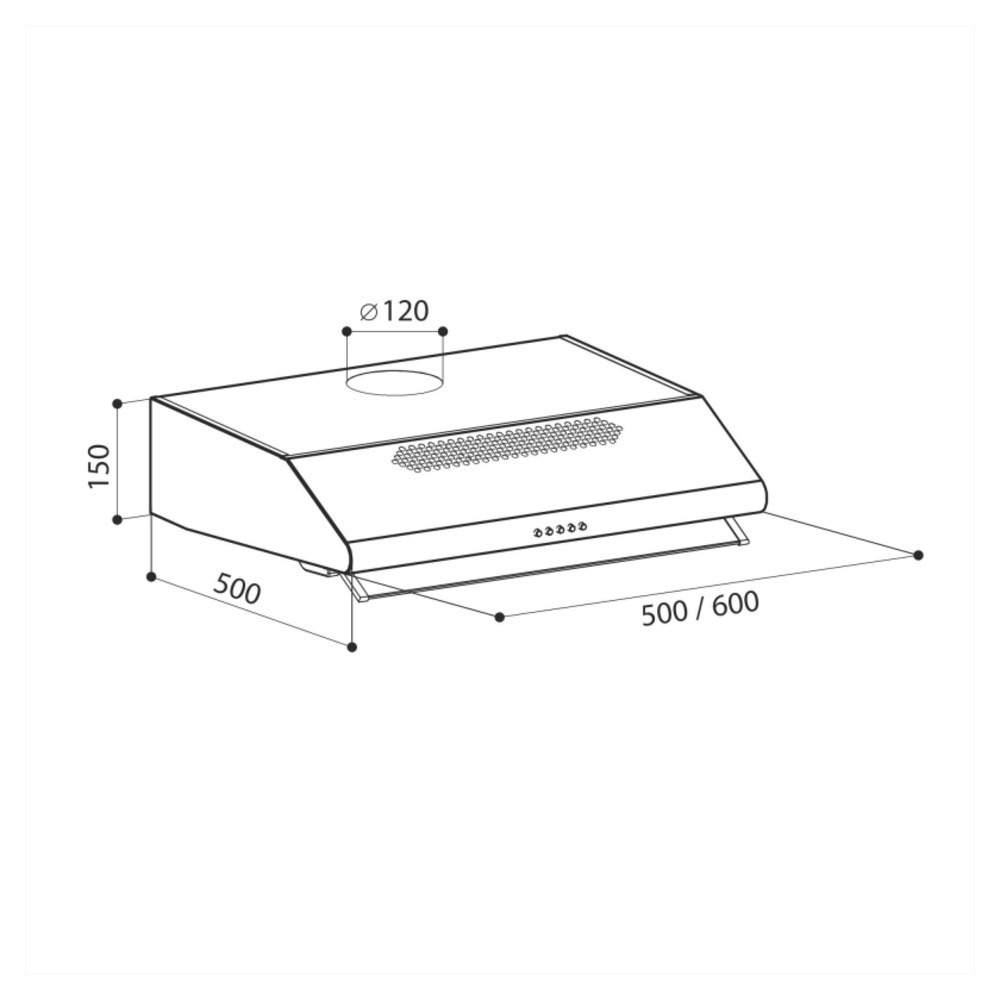 Изображение товара Встраиваемая вытяжка Lex Simple 2M 600 IX серебристая 60x15x50 см
