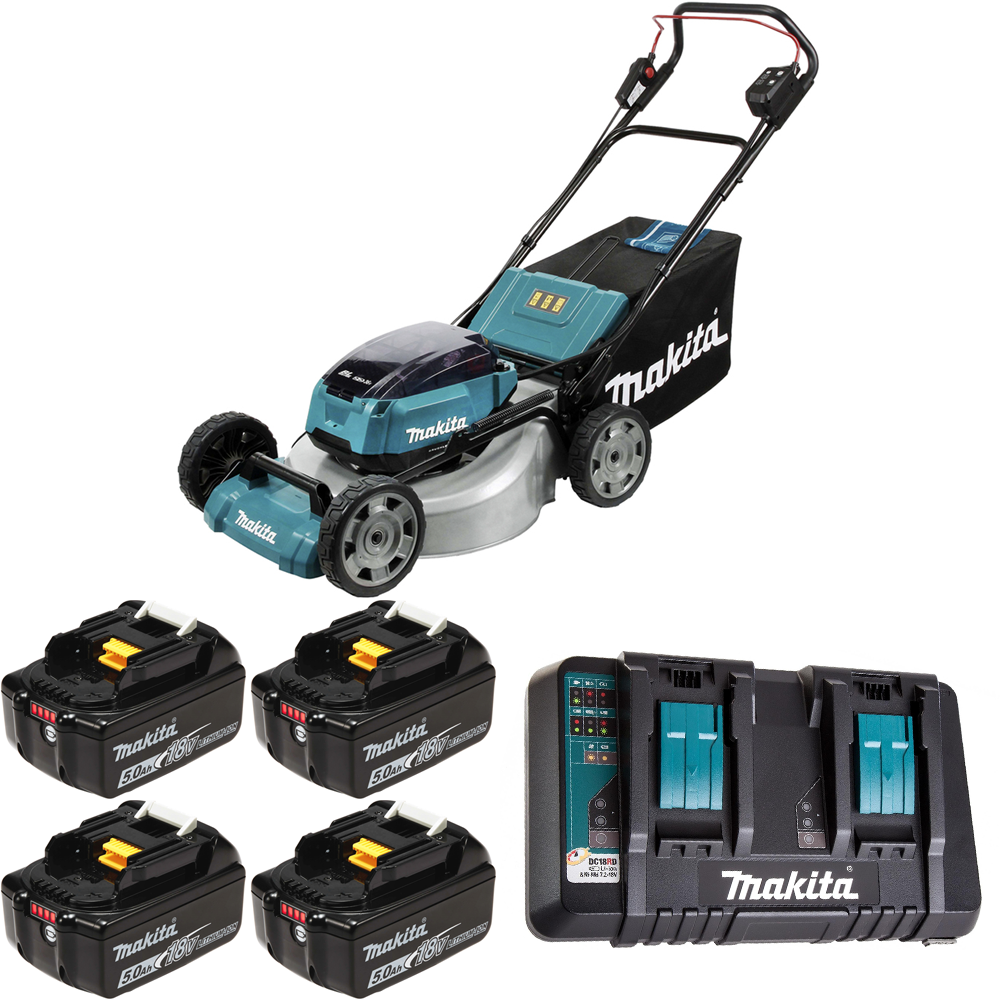 Изображение товара Аккумуляторная газонокосилка Makita DLM530 36В 53 см с функцией мульчирования