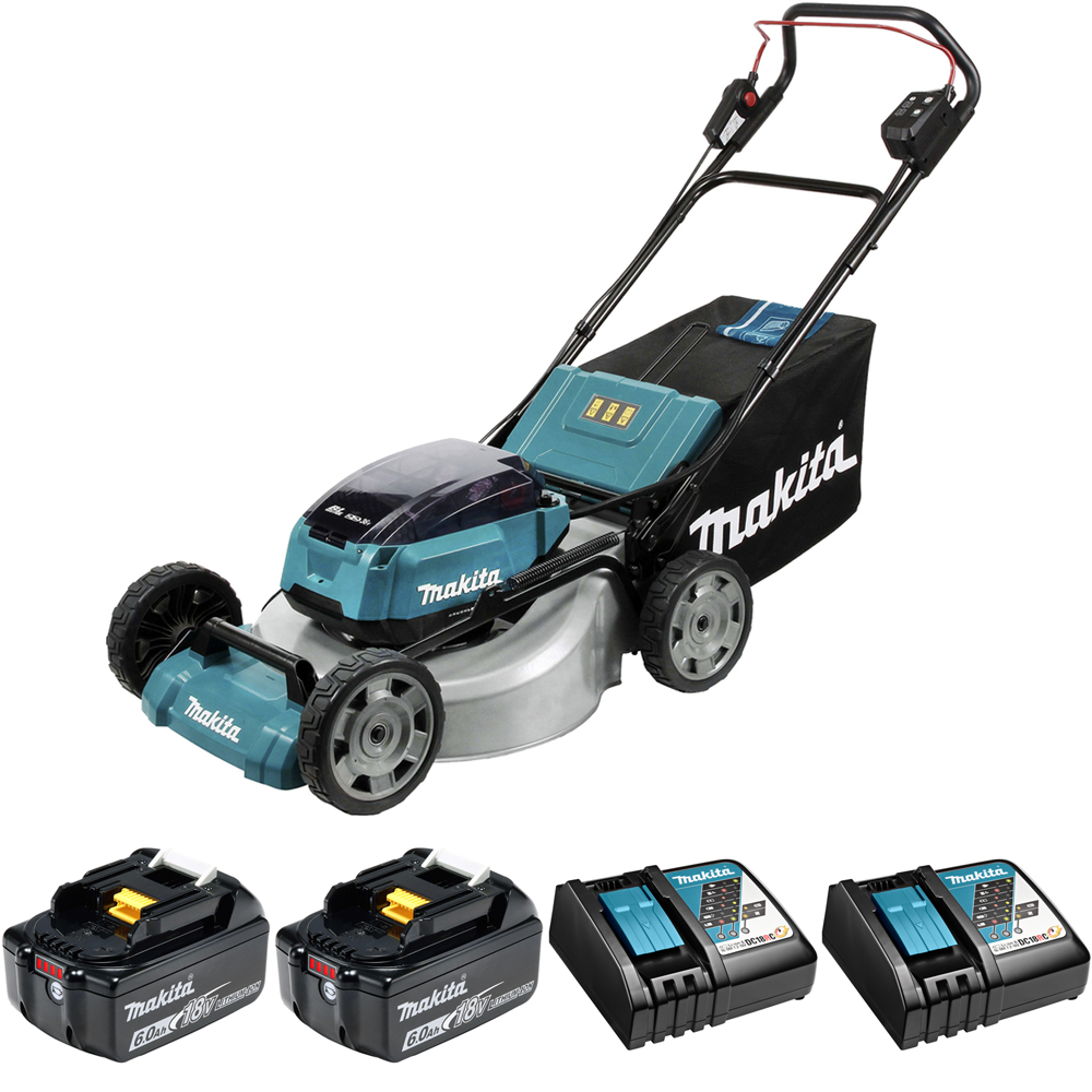 Изображение товара Газонокосилка аккумуляторная Makita DLM530R2G2 DLM530 36В 53 см АКБ и ЗУ в комплекте