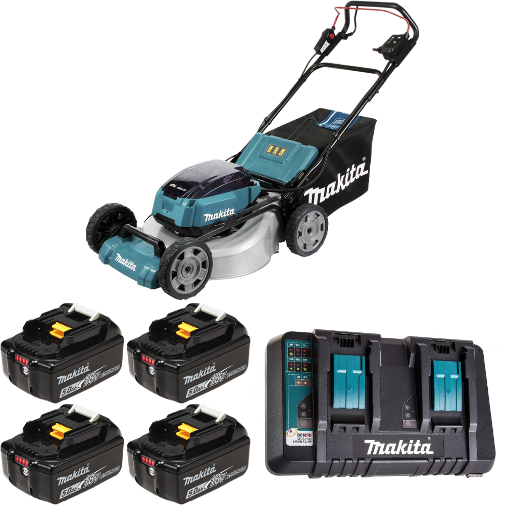 Изображение товара Газонокосилка аккумуляторная Makita DLM532PT4 DLM532 36В 53 см АКБ и ЗУ в комплекте