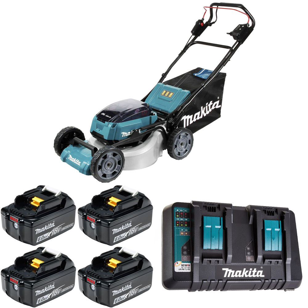 Изображение товара Газонокосилка аккумуляторная Makita DLM462PG4 36В 46 см с АКБ и ЗУ