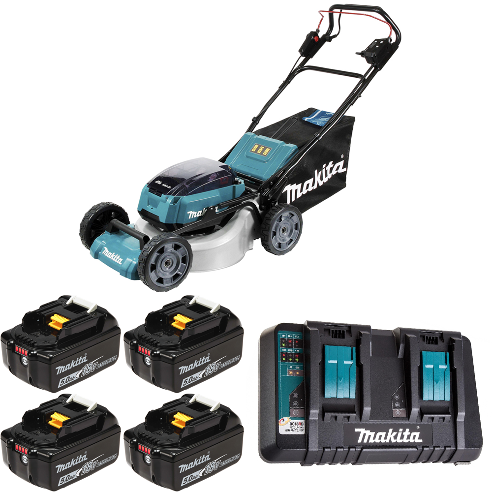 Изображение товара Аккумуляторная газонокосилка Makita DLM462PT4 36В 46 см с АКБ и ЗУ