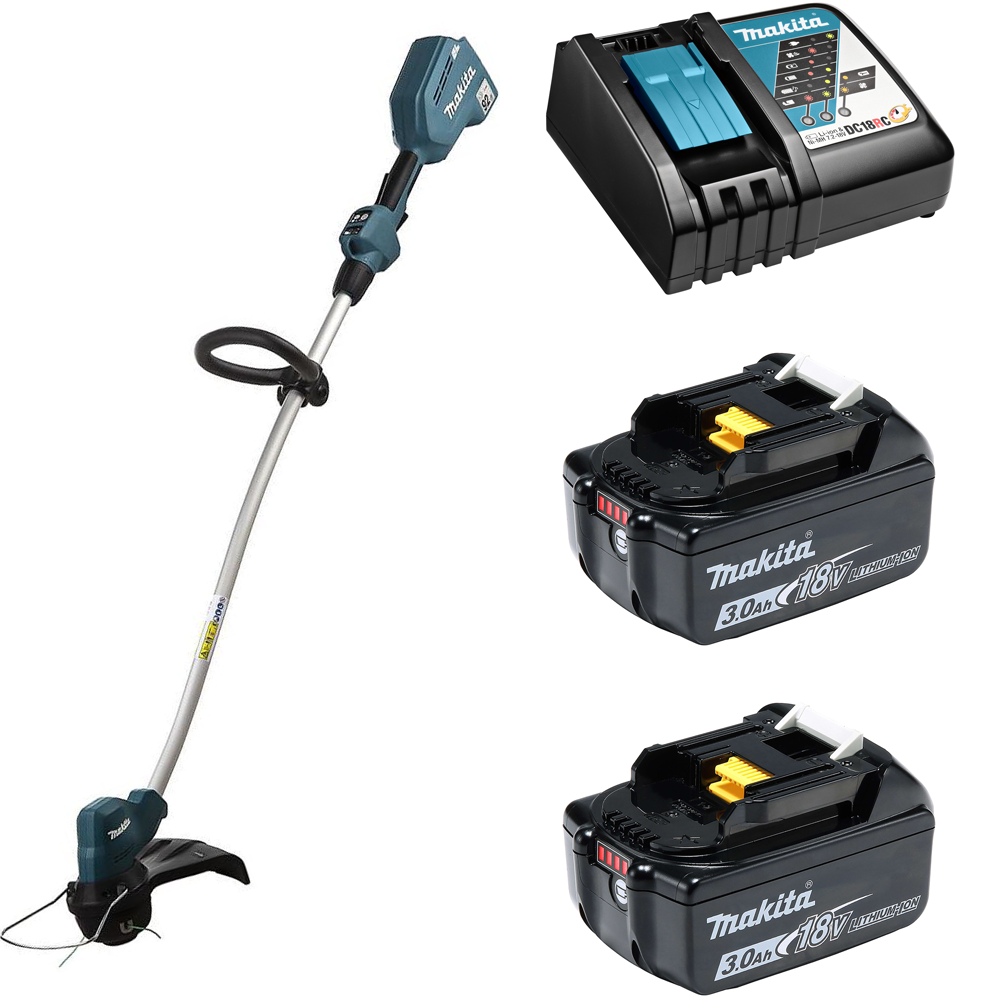 Изображение товара Аккумуляторный триммер Makita DUR189RF2 18 В с двумя батареями и зарядным в комплекте