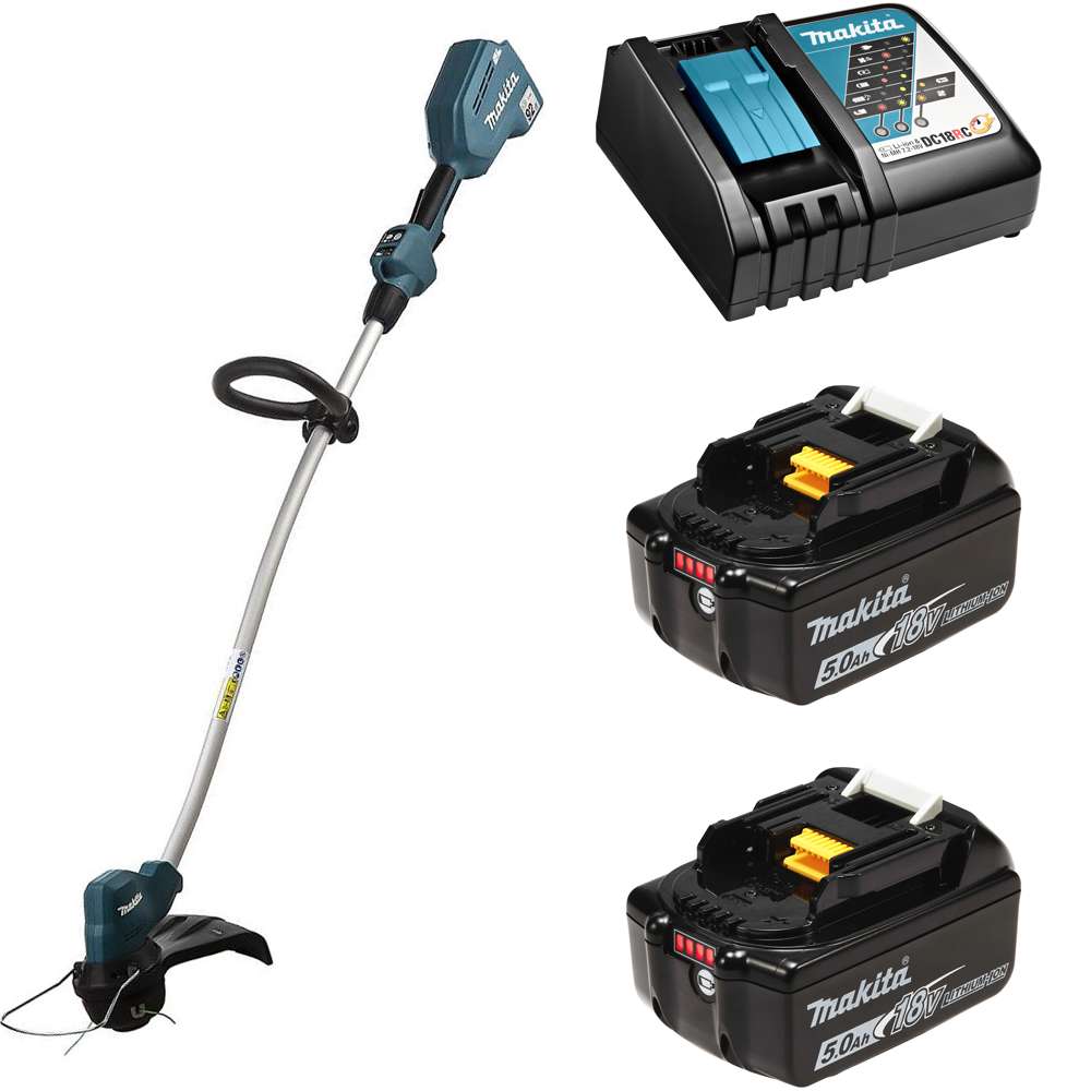 Изображение товара Аккумуляторный триммер Makita DUR189RT2 18 В, комплект с 2 батареями и зарядным