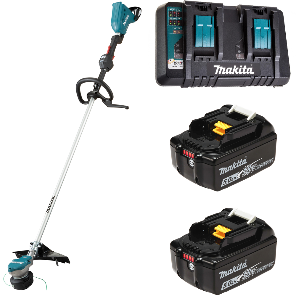 Изображение товара Аккумуляторный триммер Makita DUR368L с двумя аккумуляторами и зарядным устройством