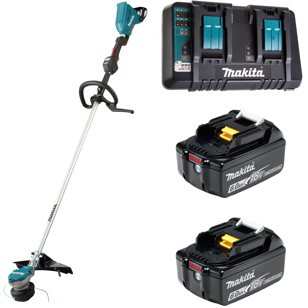 Изображение товара Аккумуляторный триммер Makita DUR368LPG2 18 В с зарядным устройством и 2 батареями