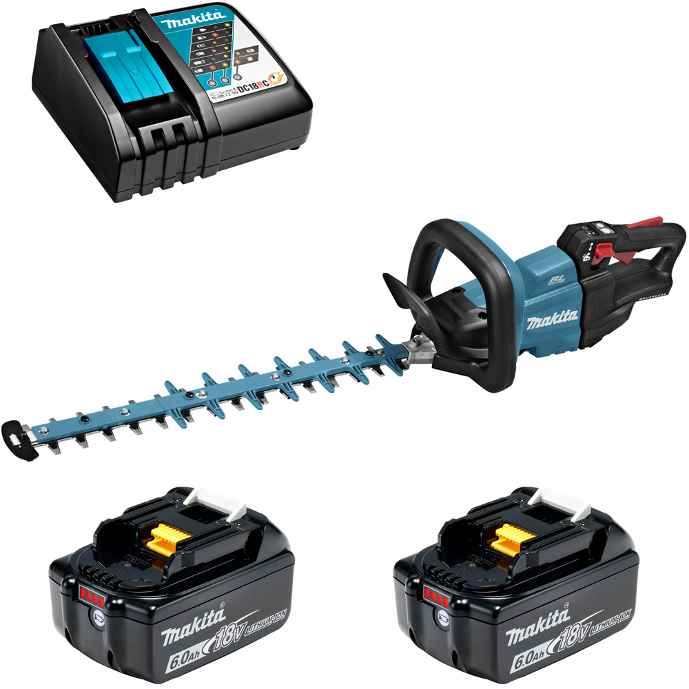 Изображение товара Кусторез аккумуляторный Makita DUH602RG2 18 В 60 см с зарядкой и ЗУ в комплекте