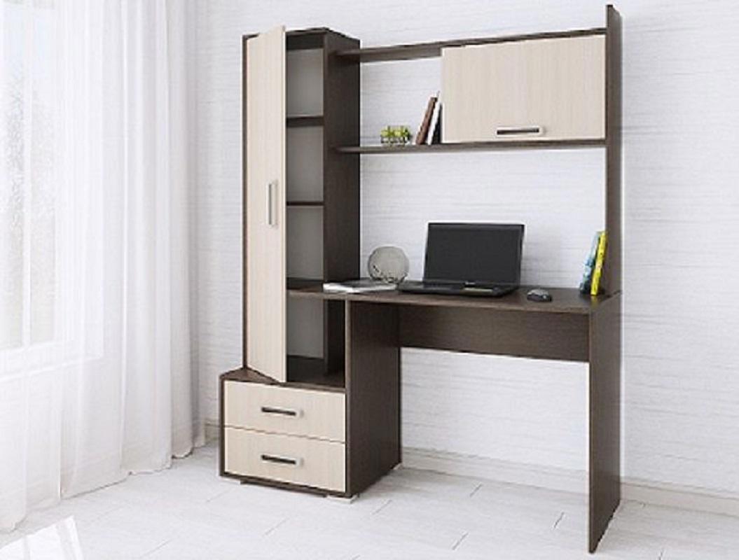 Изображение товара Компьютерный стол Тэкс Квартет-9 140x172x50 см Венге с тумбочкой и ящиками