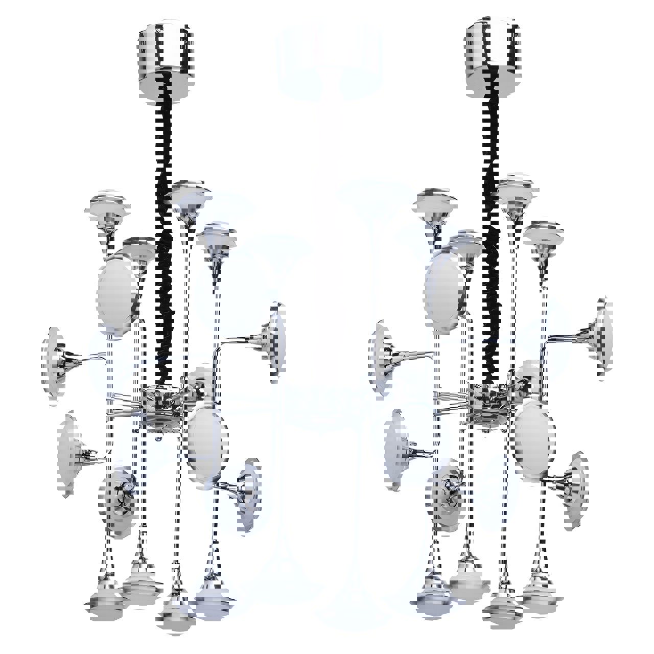 Изображение товара Люстра потолочная светодиодная DE MARKT Фленсбург нейтральный белый свет цвет хром
