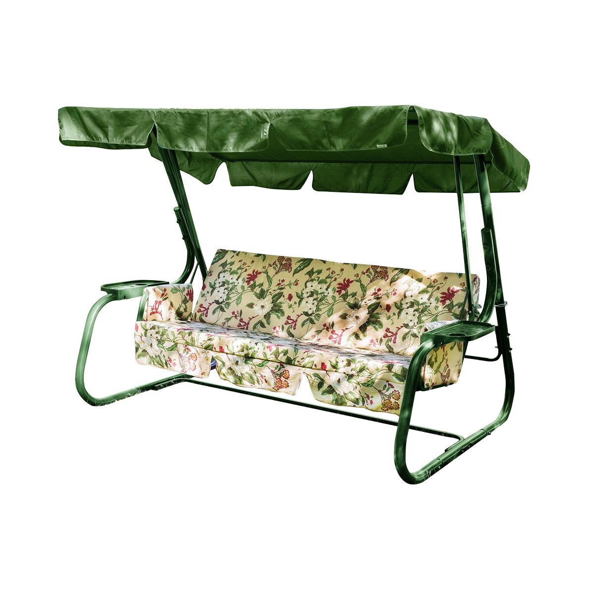 Изображение товара Качели садовые Olsa 219694 родео 3-х местные до 280 кг зеленый с тентом