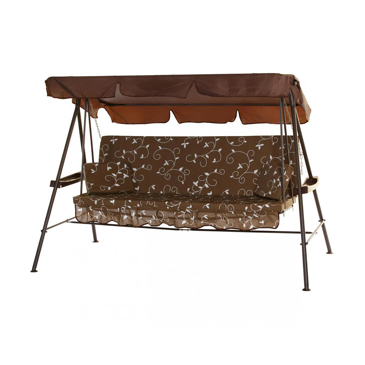 Изображение товара Качели садовые Olsa стандарт 2 трехместные коричневые