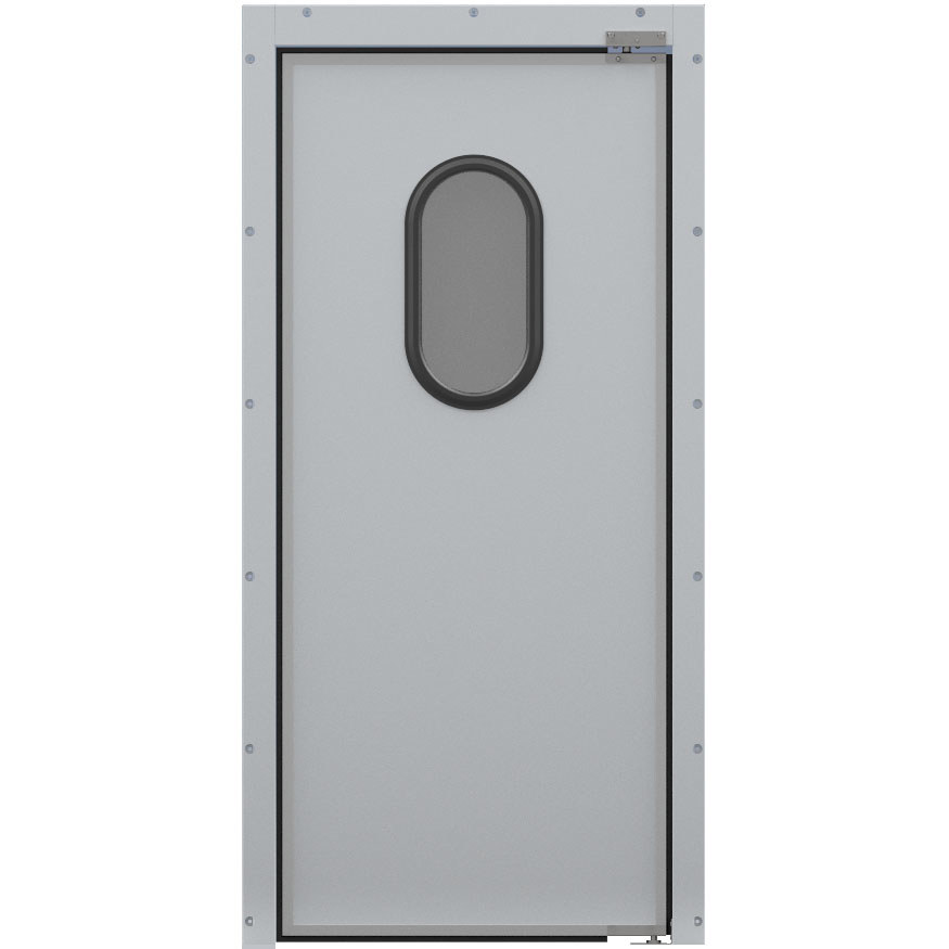 Изображение товара Дверь техническая Маятниковая МДО(Оф) 80x200 серая с окном