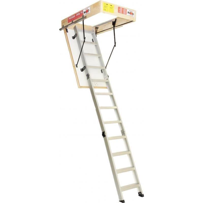 Изображение товара Чердачная лестница ALU OMAN ALU 3 секции с алюминиевыми ступенями и теплоизоляцией