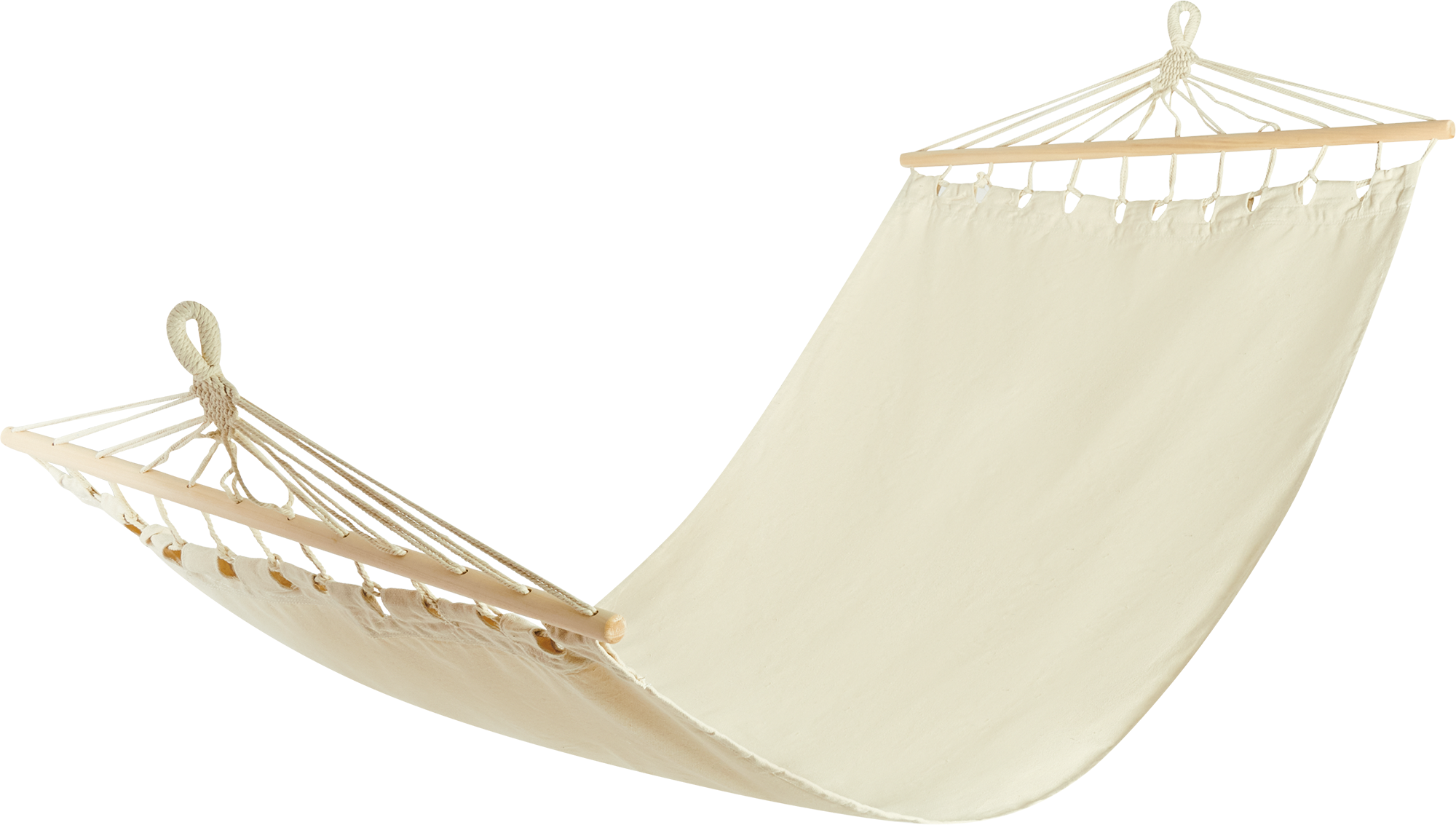 Изображение товара Гамак садовый 100x200 см из поликоттона и дерева, бежевый для дачи и дома