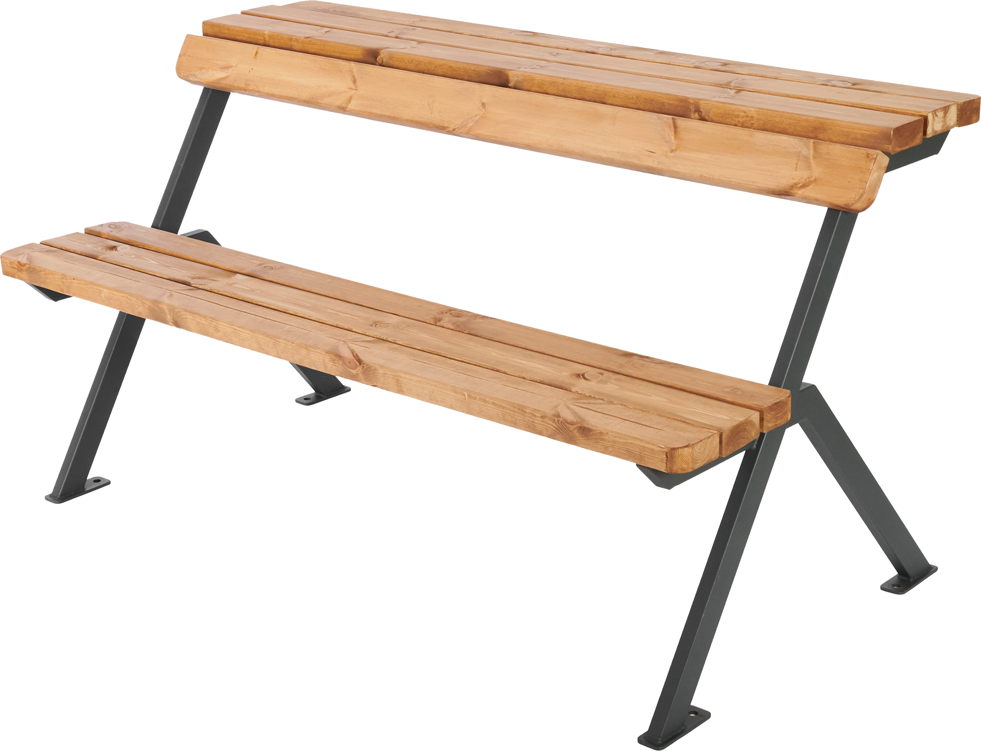 Изображение товара Скамейка-стол Domino 150х78,7х81 см деревο/металл коричневая/черная