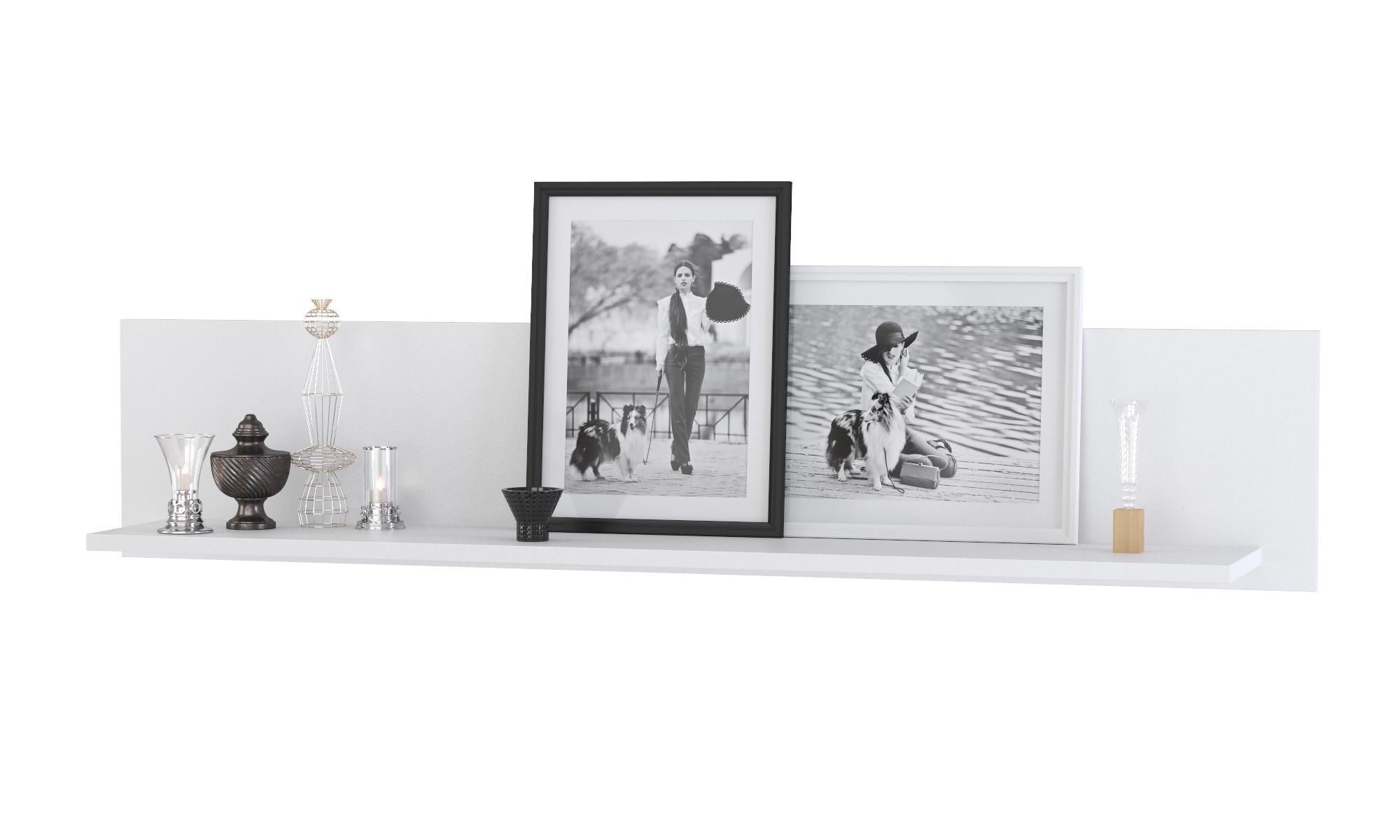 Изображение товара Полка Моби 120x24x20 см ЛДСП белая настенная мебель для дома