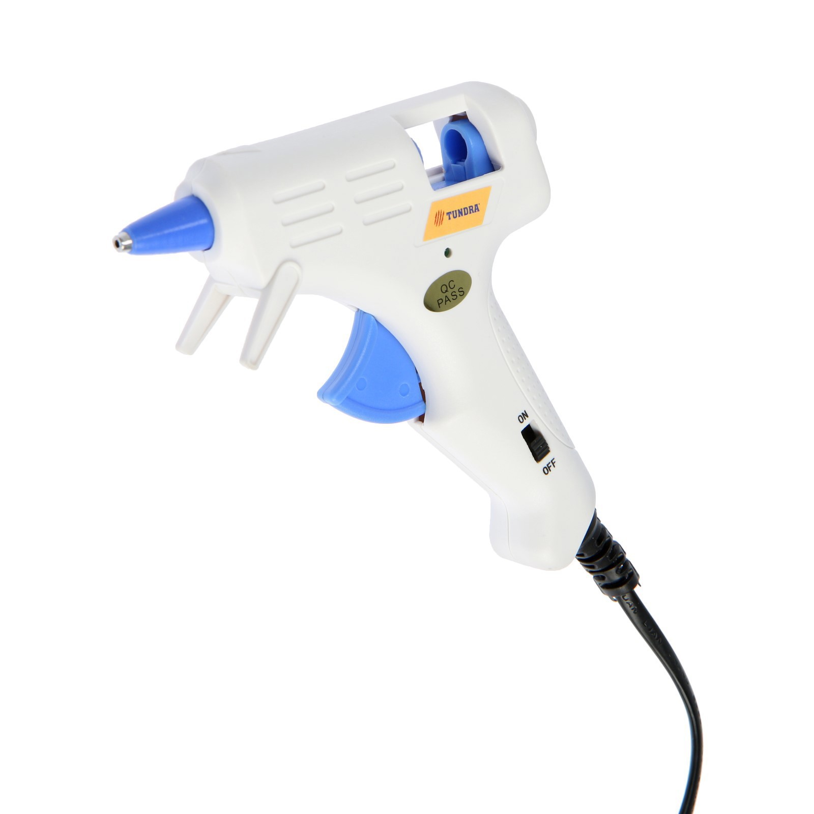 Изображение товара Клеевой пистолет Tundra 6074034, 25 Вт, 220 В, эргономичная рукоятка, антикапля, шнур 1.3 м, 7 мм