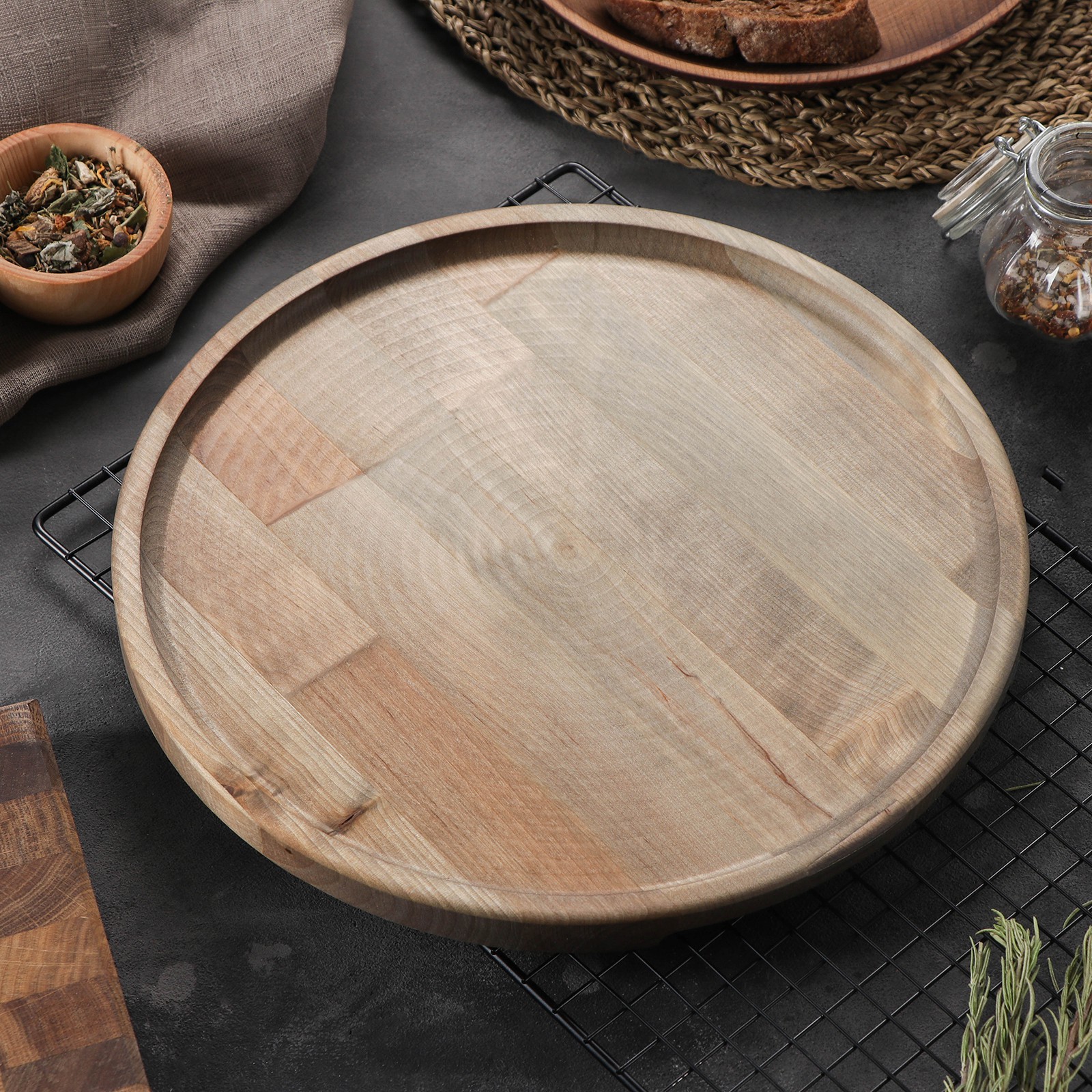 Изображение товара Тарелка Доляна дерево 7533109 цвет бежевый