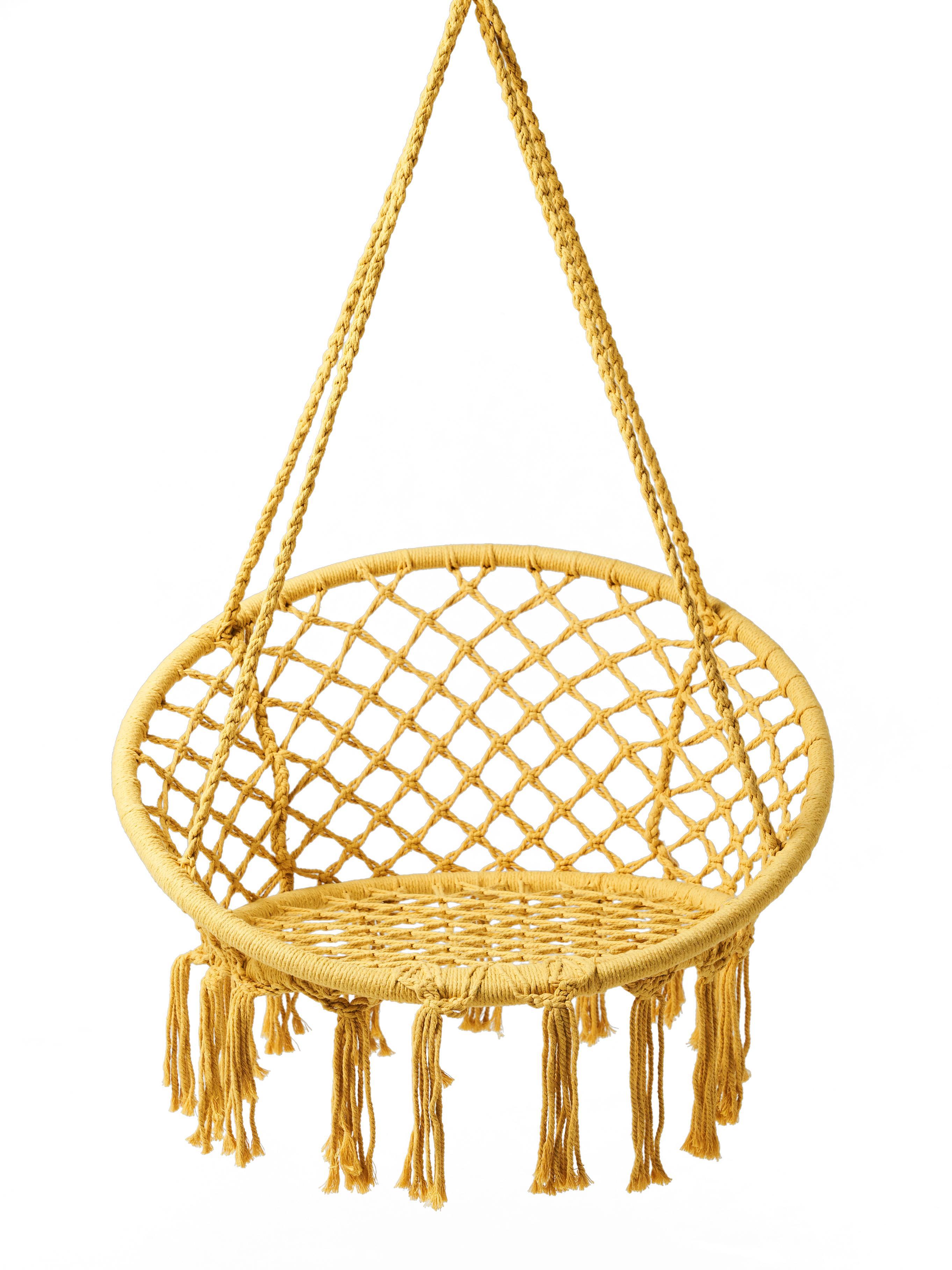 Изображение товара Кресло подвесное складной Ecocountry 86221304 60 см х 65 см х 36 см компактный желтый