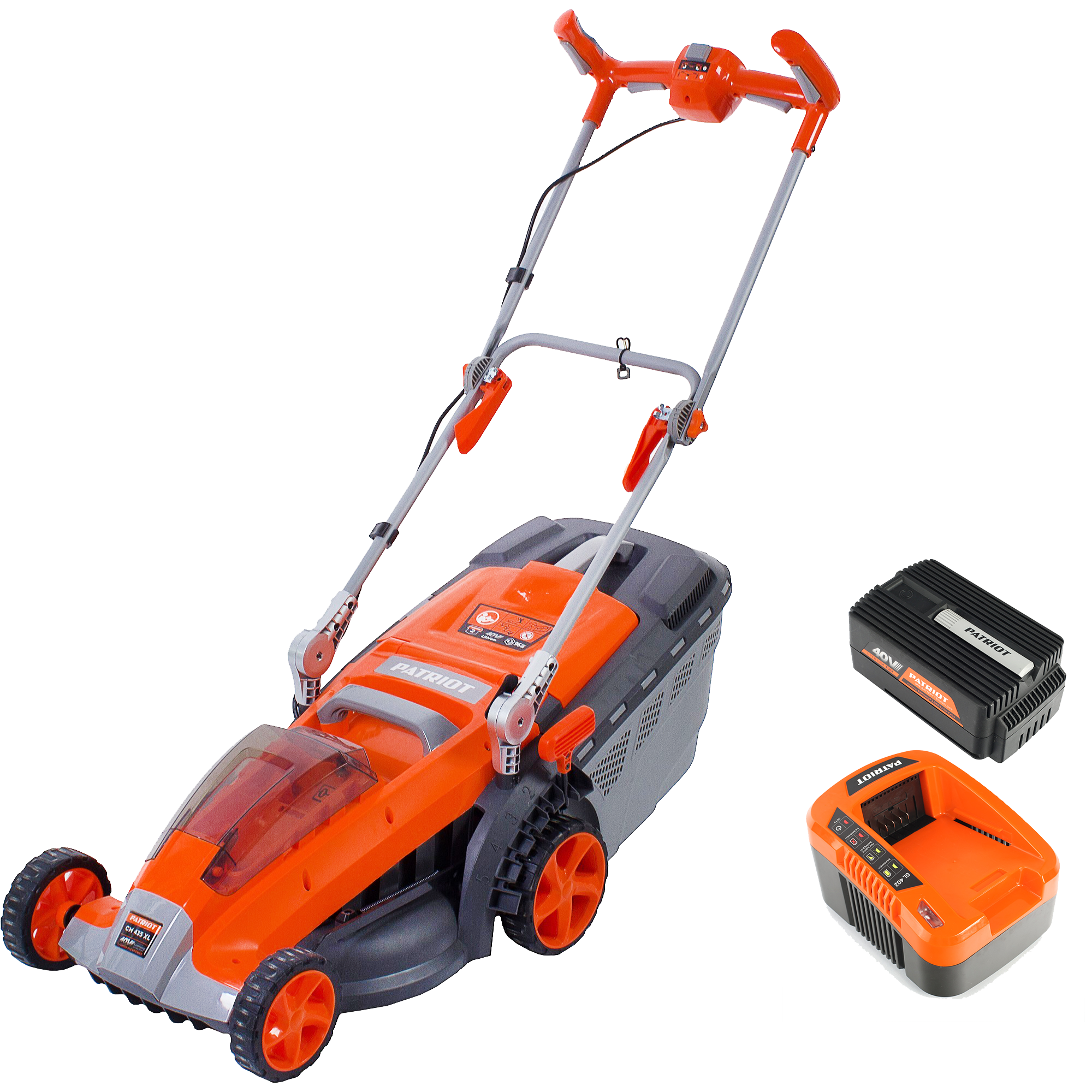 Изображение товара Газонокосилка аккумуляторная Patriot CM 435XL 40 В 37 см с травосборником
