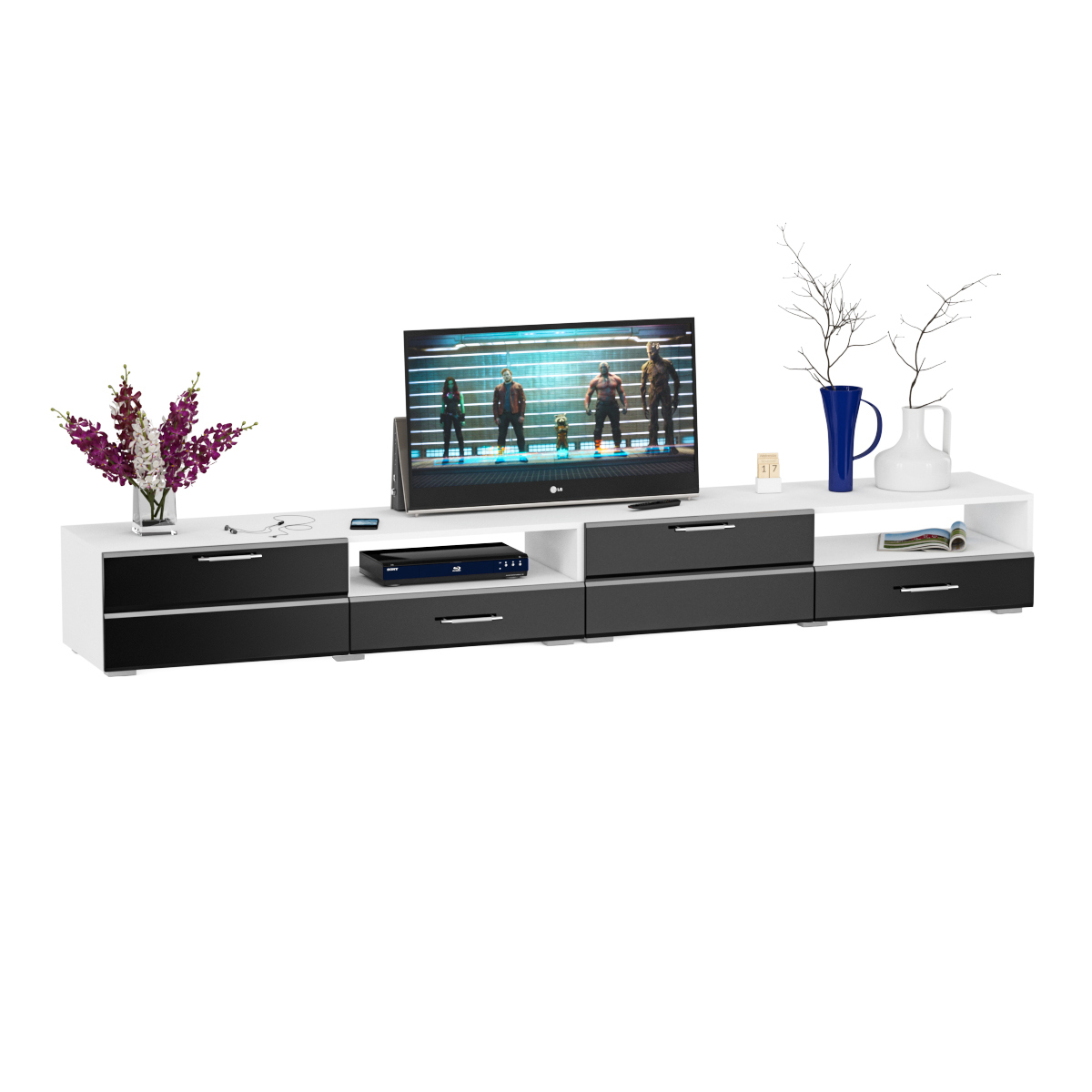 Изображение товара Тумба под телевизор СВК 280x35 см ЛДСП белый/венге