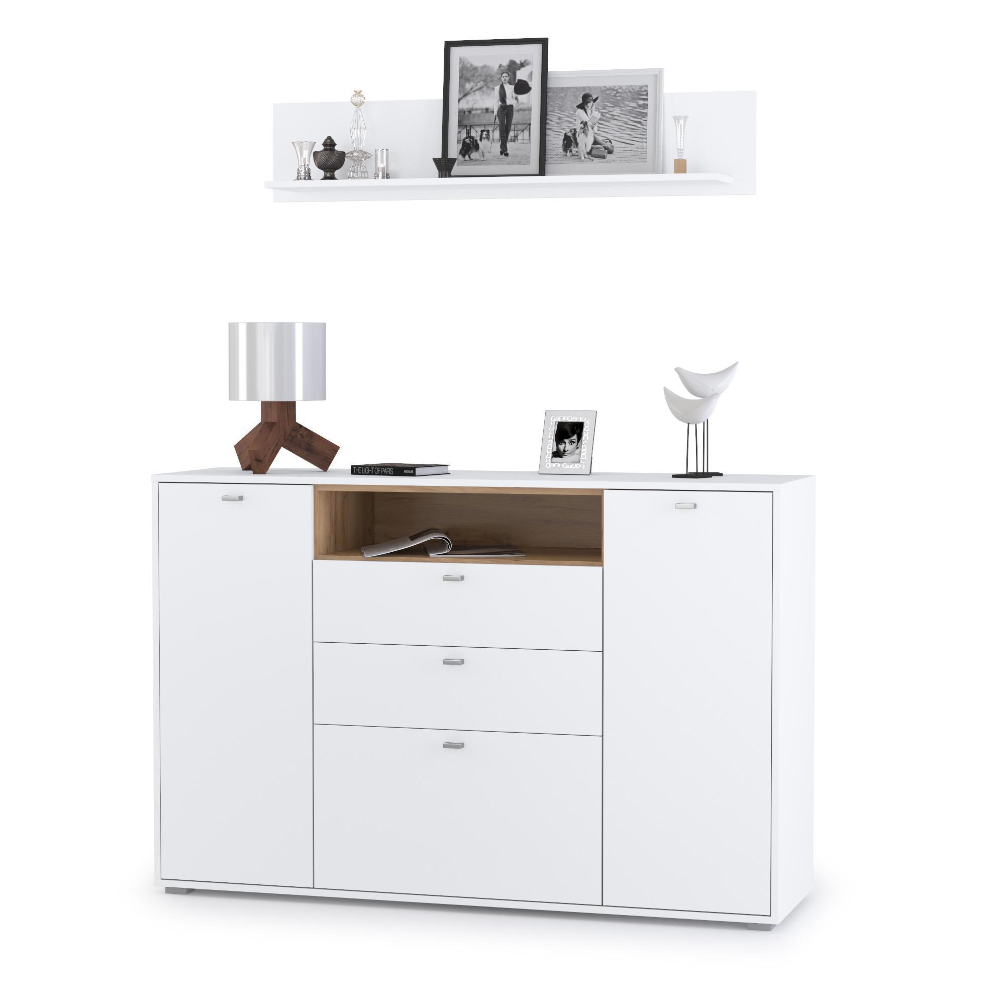 Изображение товара Тумба напольная Моби 1021262 149x180x43 см ЛДСП цвет белый