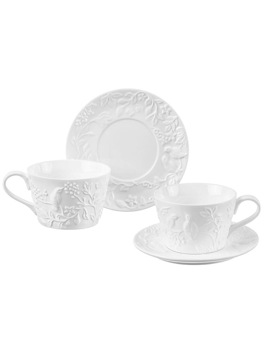 Изображение товара Набор 2 чайных пар фарфор Птички на ветке 360 мл ELAN GALLERY