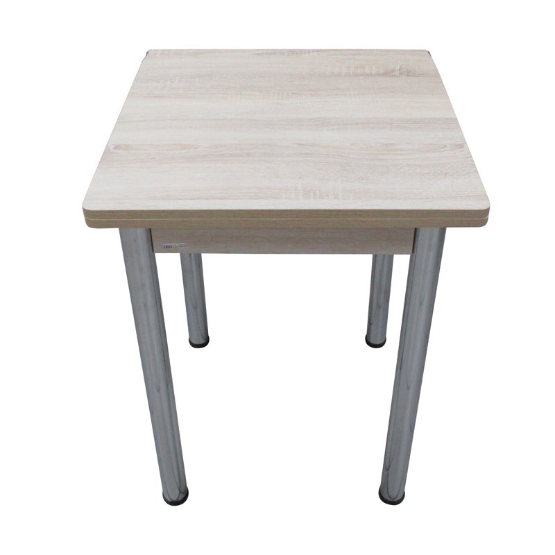 Изображение товара Стол ломберный поворотно-раскладной 58x58 см цвет дуб сонома ножки хром