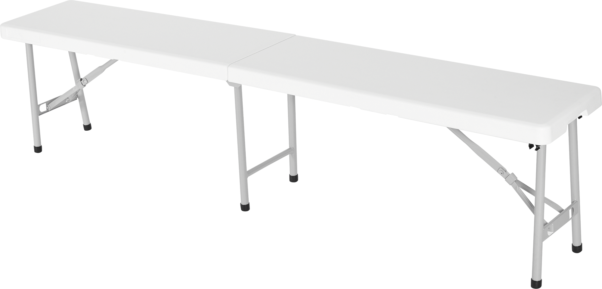 Изображение товара Складная садовая скамья Сатурн 184x31x44 см сталь полиэтилен белая