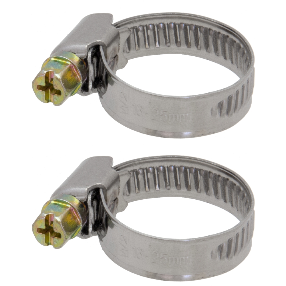 Изображение товара Хомут червячный MasterProf 030030, ø16-25 мм, нержавеющая сталь, 2 шт