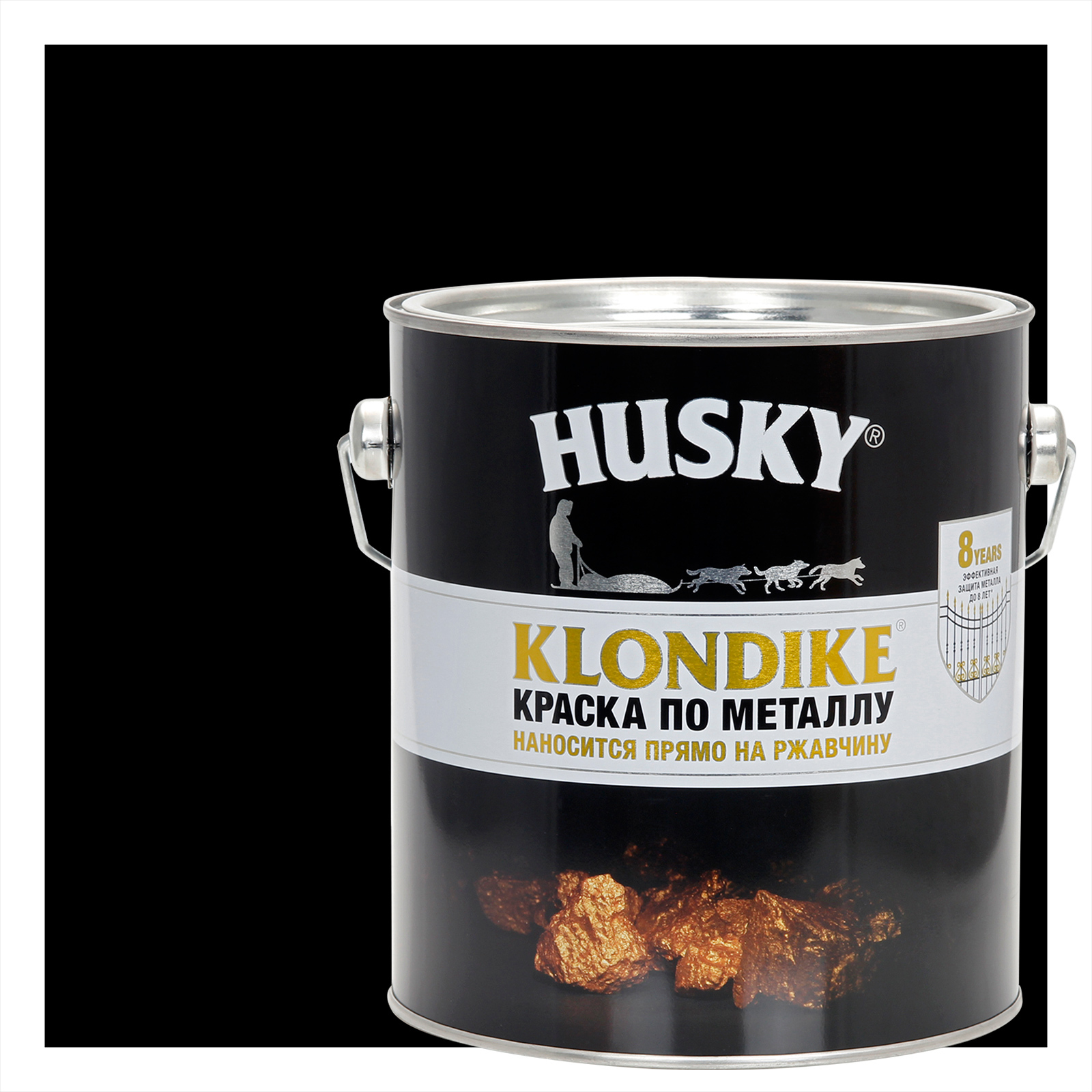 Краска по металлу Husky Klondike матовая цвет черный 2.5 л RAL 9005 ️ ...