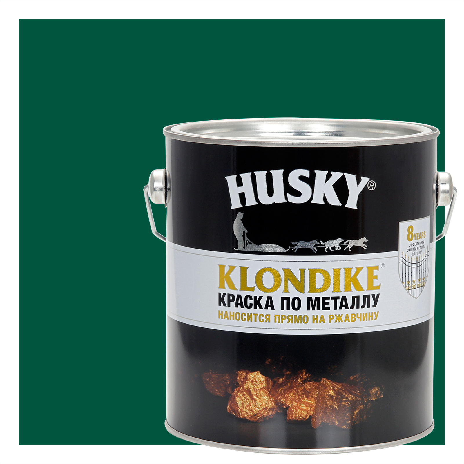 Изображение товара Краска по металлу Husky Klondike глянцевая цвет темно-зеленый 2.5 л RAL 6005