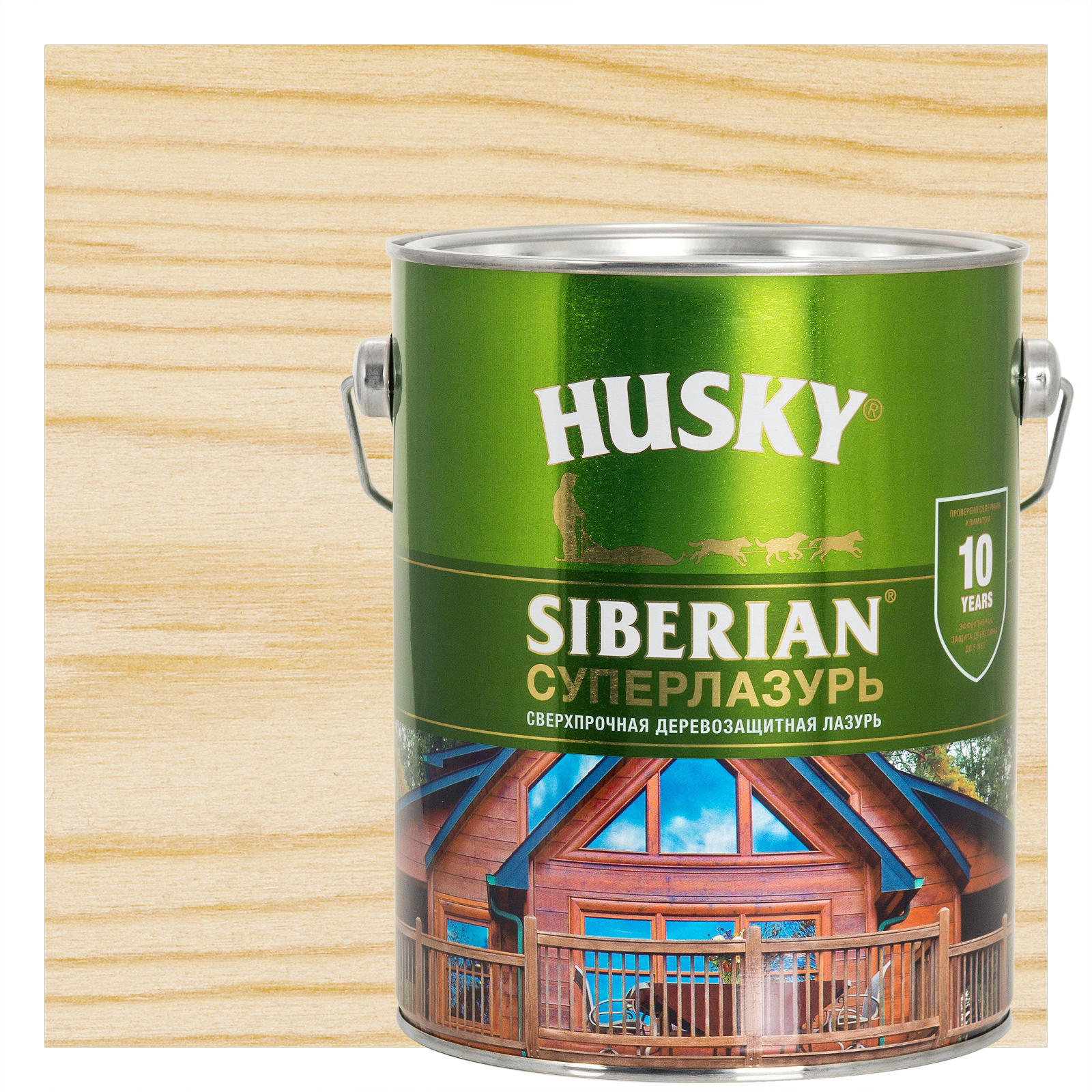 Изображение товара Лазурь для дерева Husky Siberian Суперлазурь цвет бесцветный 2.7 л