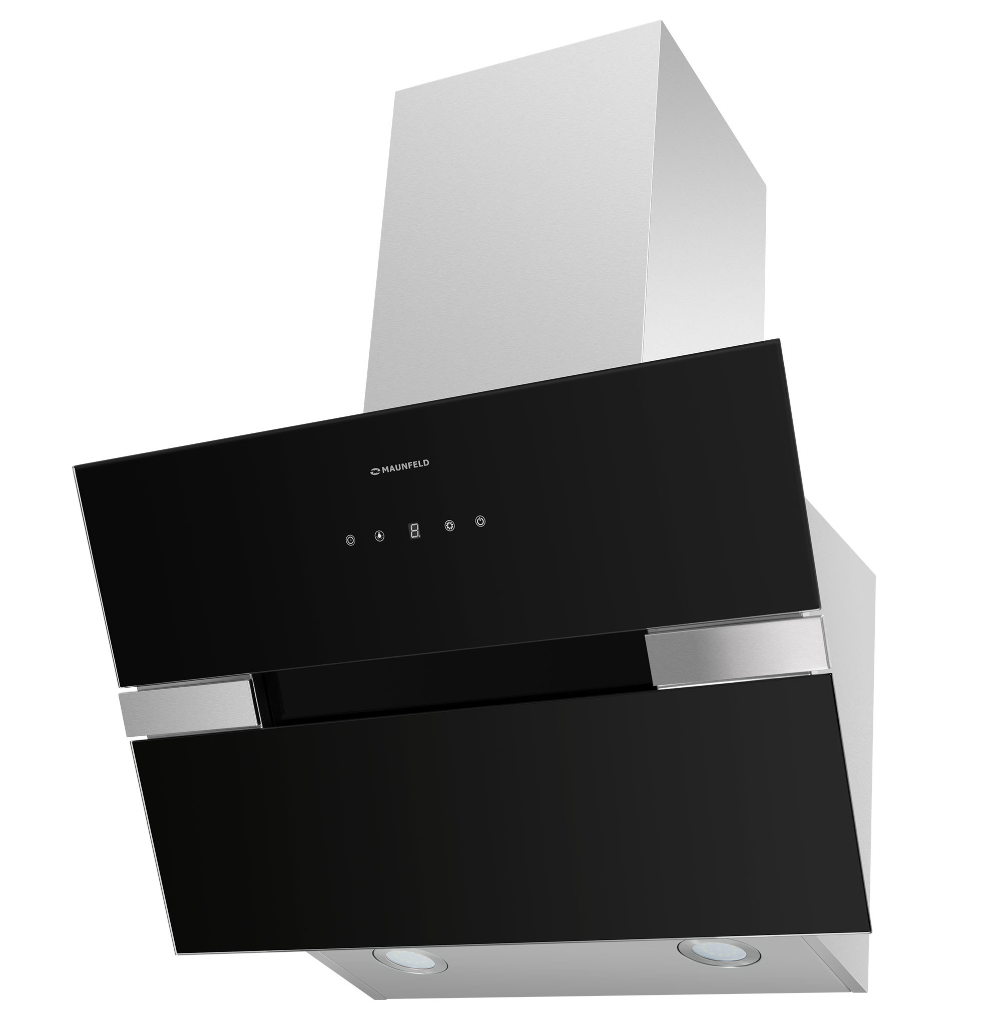 Изображение товара Вытяжка на стену Maunfeld 50 см цвет черный/белый MERSEY 50 Inox Glass black