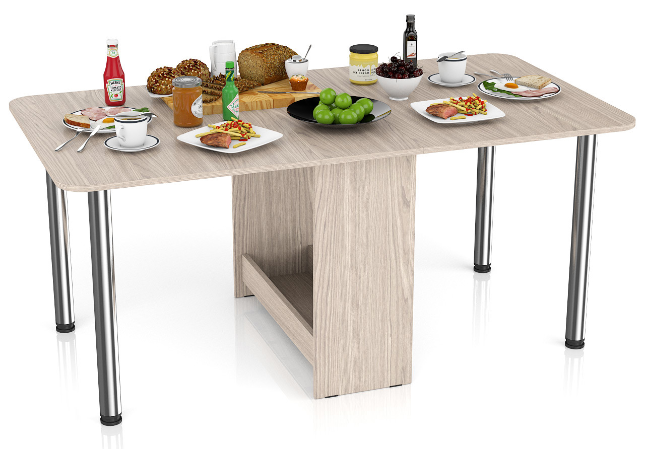 Изображение товара Стол Мебельный двор 34-170x74x90 см ЛДСП цвет ясень шимо светлый