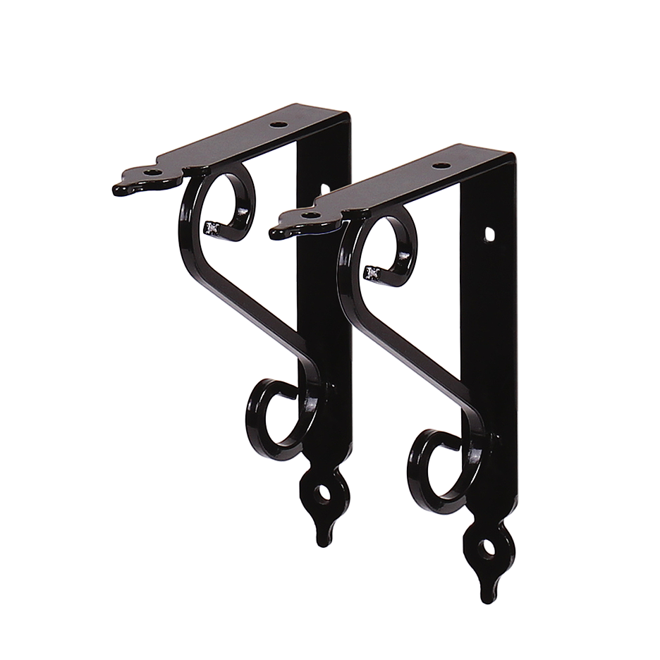 Изображение товара Кронштейн для полки Larvij Мадрид 11x2.1 см нагрузка до 16 кг цвет черный