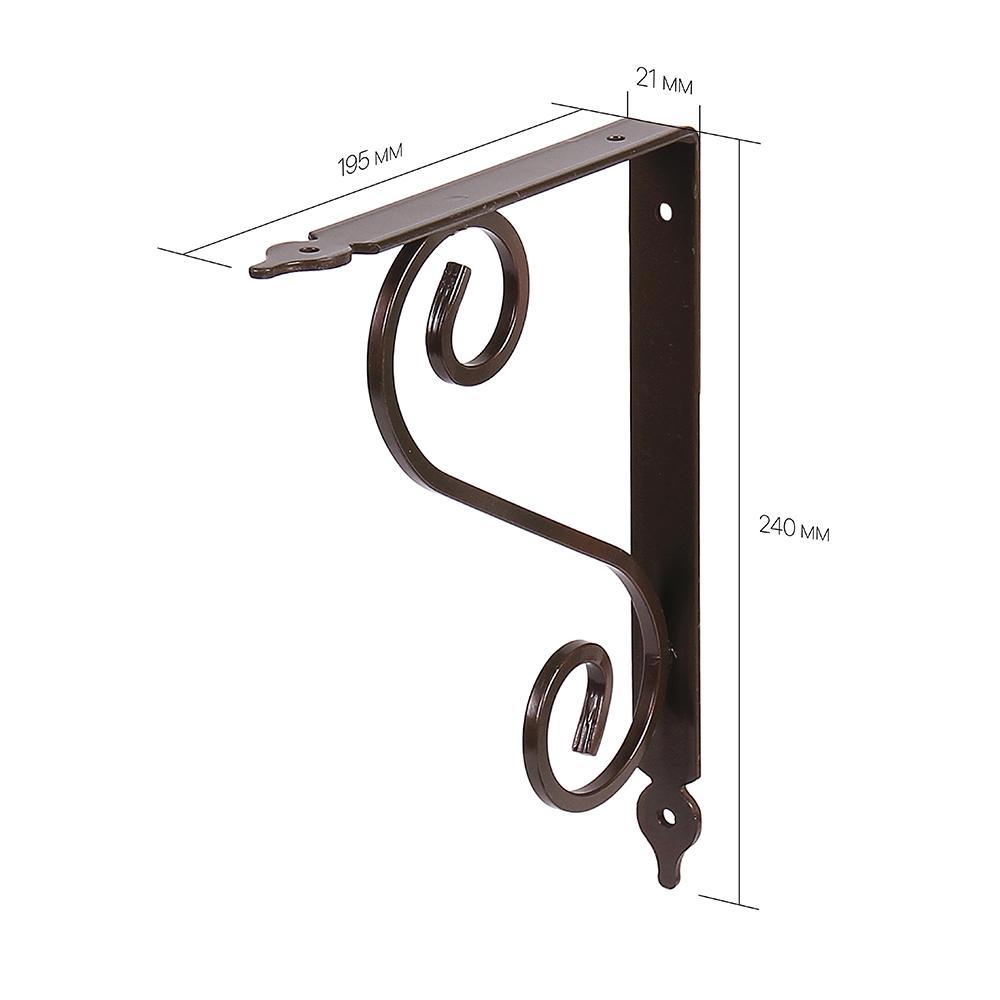 Изображение товара Кронштейн для полки Larvij Мадрид 19.5x2.1 см нагрузка до 20 кг античная бронза